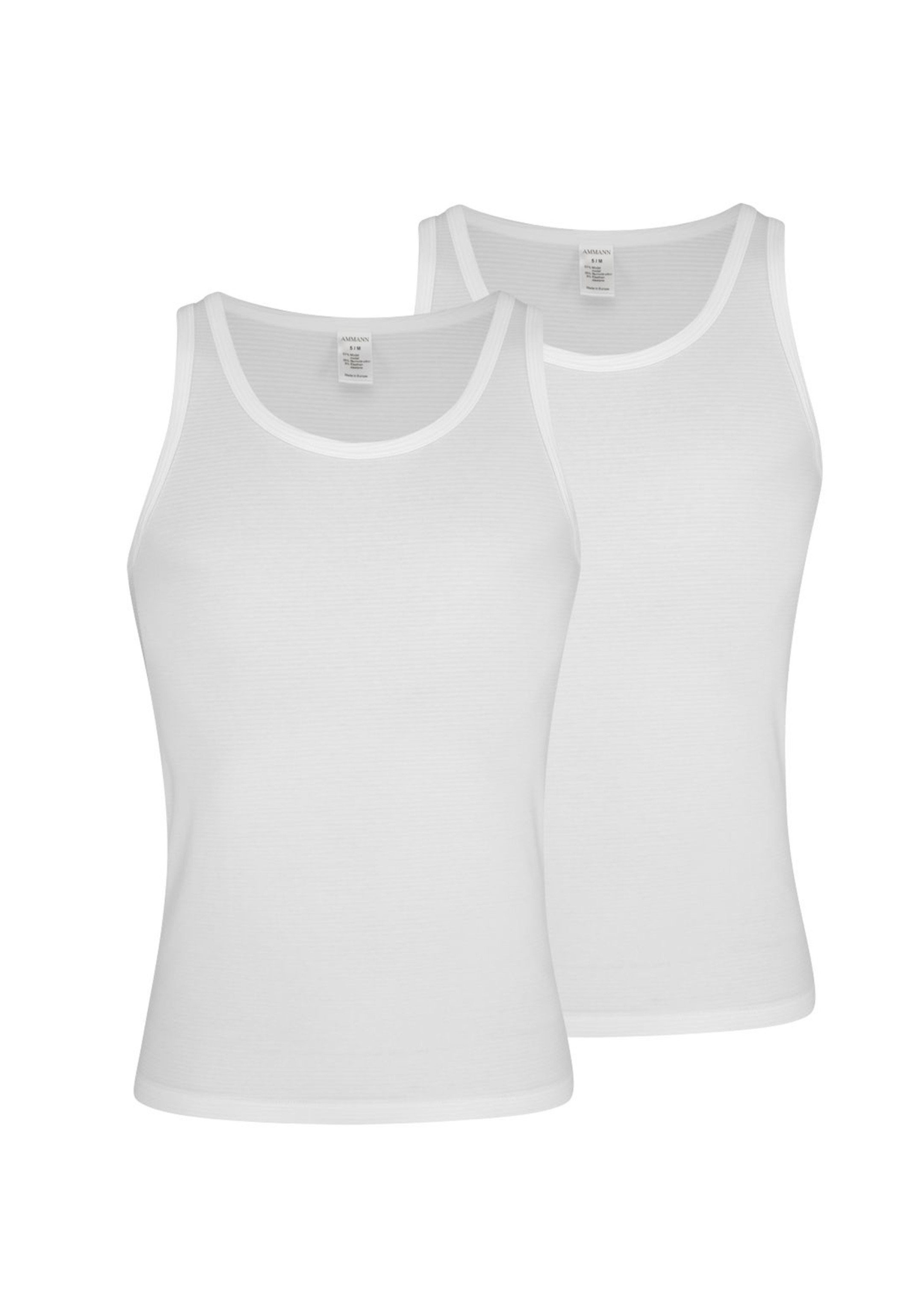 Ammann Unterhemd 2er Pack Cotton & More (Spar-Set, 2-St) Unterhemd / Tanktop - Klassische Schnittform, Angenehm auf der Haut Weiß