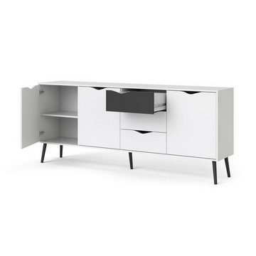 ebuy24 Sideboard Napoli Schrank mit 3 Türen und 3 Schubladen in wei