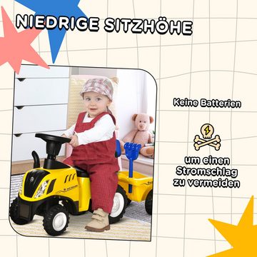 HOMCOM Rutscher Tettraktor Kinderfahrzeug Rutscherfahrzeug mit Hupe, Anhänger, (Kinderauto, 1-tlg., Kinder Rutschauto), für Kinder von 2 Jahre