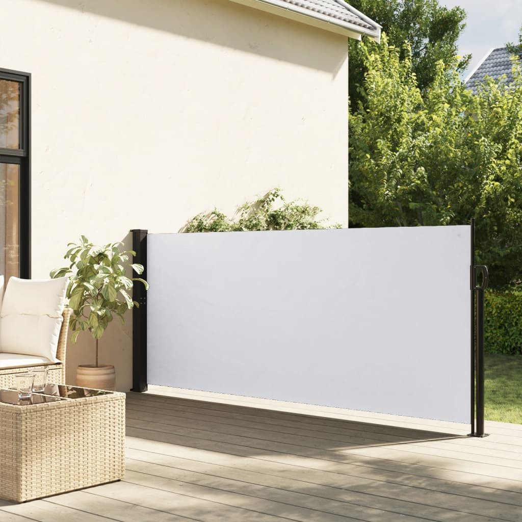 vidaXL Seitenmarkise 120 x 500 cm Seitenmarkise Ausziehbar Weiß 120x500 cm