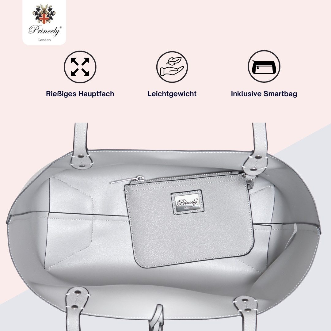 Princely London Shopper Lena – Extrem robuster Shopper aus hochwertigem Kunstleder