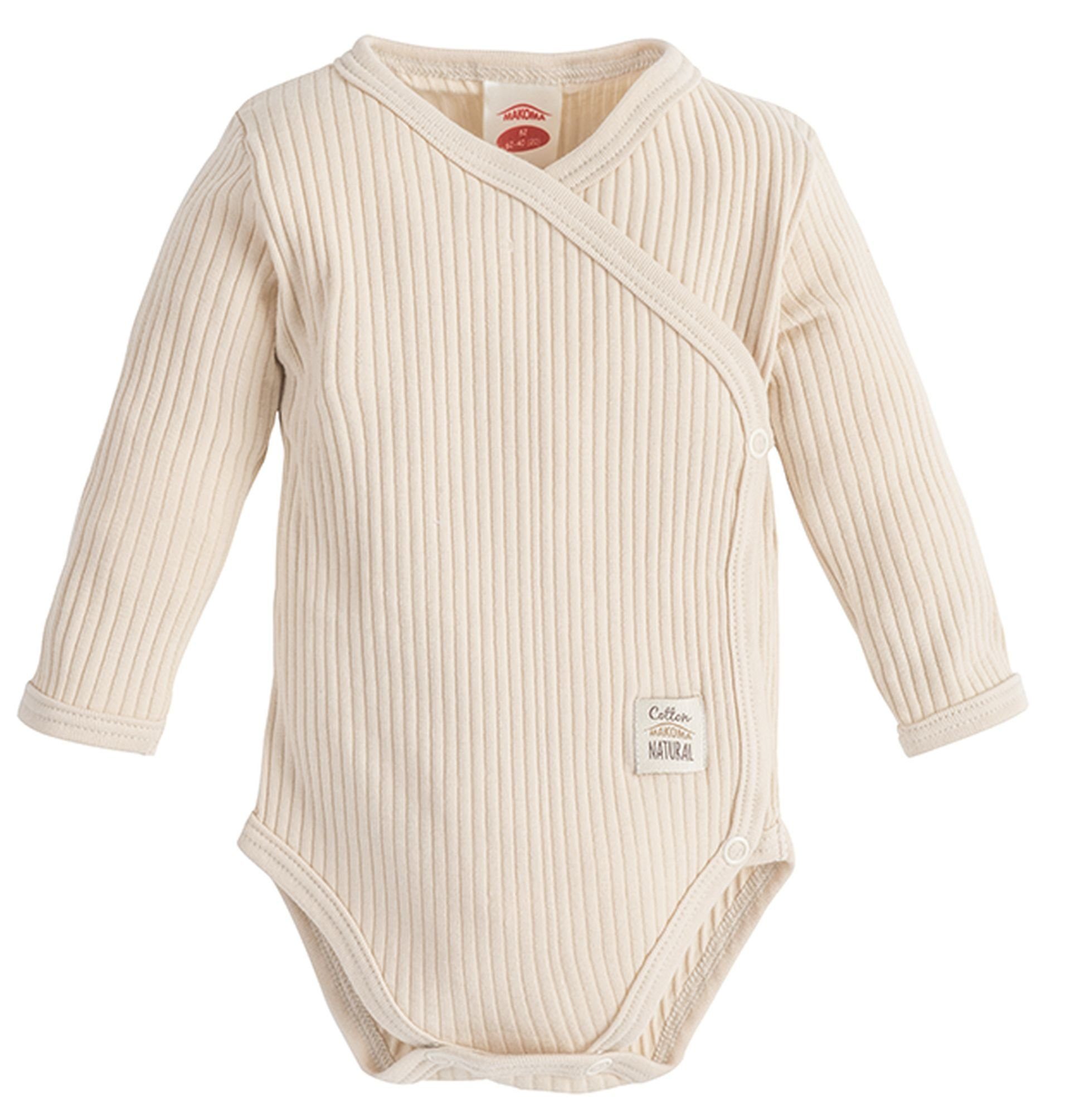 Makoma Erstausstattungspaket Baby Kleidung-Set Wickelbody Hose mit (Set, Baumwolle & -Harmony- 2-tlg) 100% Beige Fuß Neutral