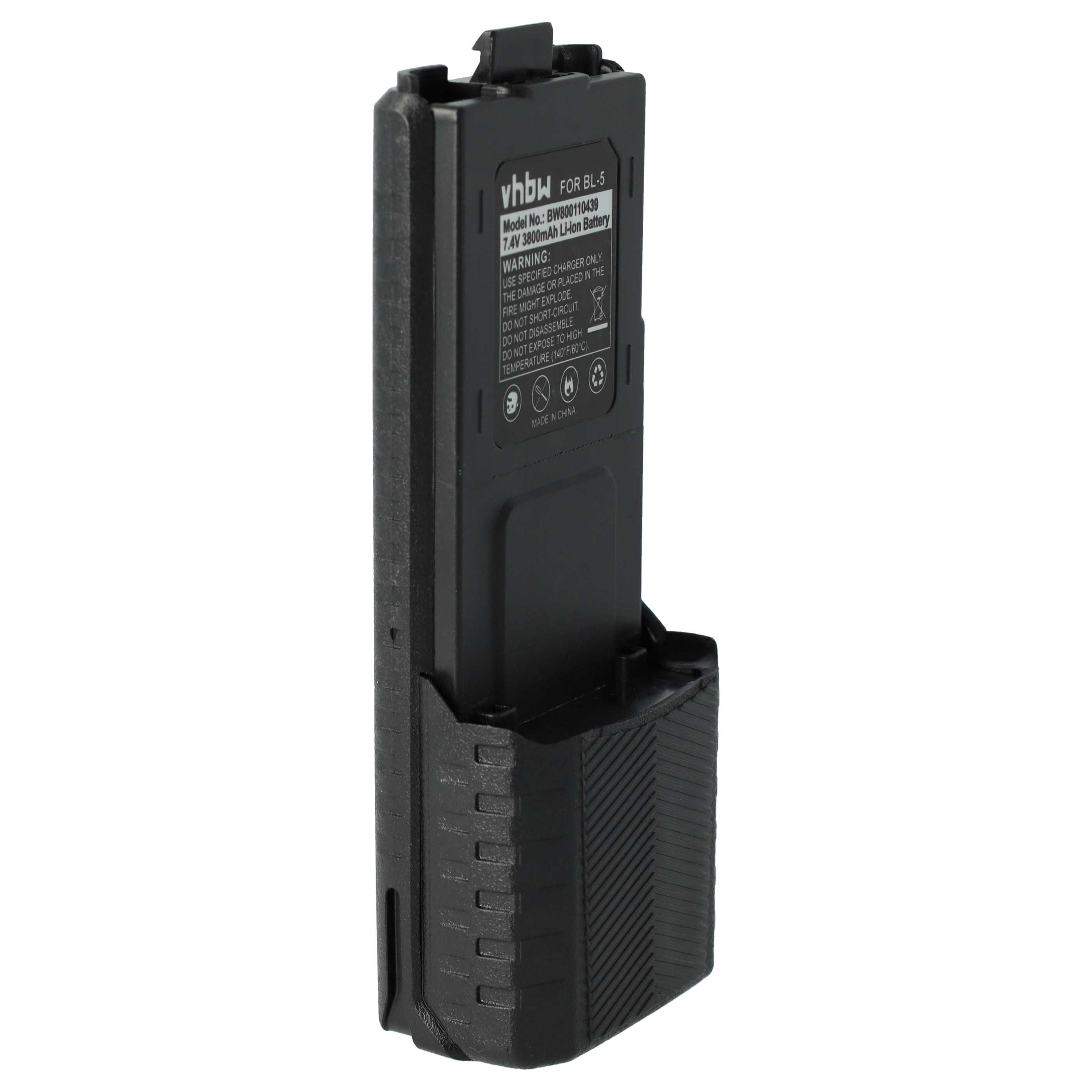 vhbw Akku passend für Baofeng UV-5R, BF-F8, UV-5RA, UV-5RE, BF-F9 Funkgerät Akku Akku Li-Ion 3800 mAh (7,4 V, 1 St), Leistungsfähiger Austausch-Akku für Ihr Funkgerät, Walkie-Talkie