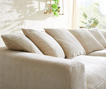 DELIFE Big-Sofa Justo, Justo Chenille Beige 310x110 cm