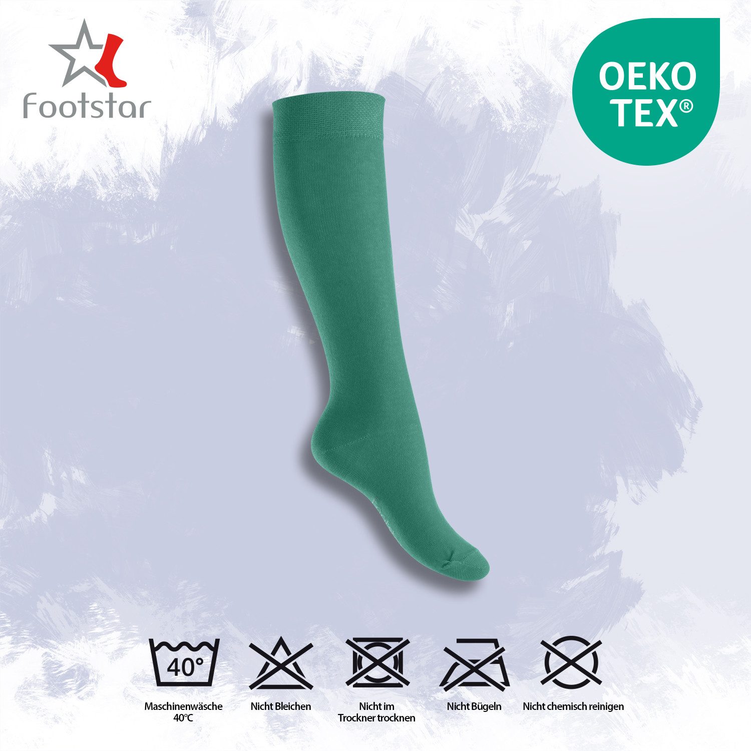 Footstar Langsocken EVERYDAY! 5 PAAR Damen & Herren Kniestrümpfe Lange Socken kniehoch – Bild 3 von 4