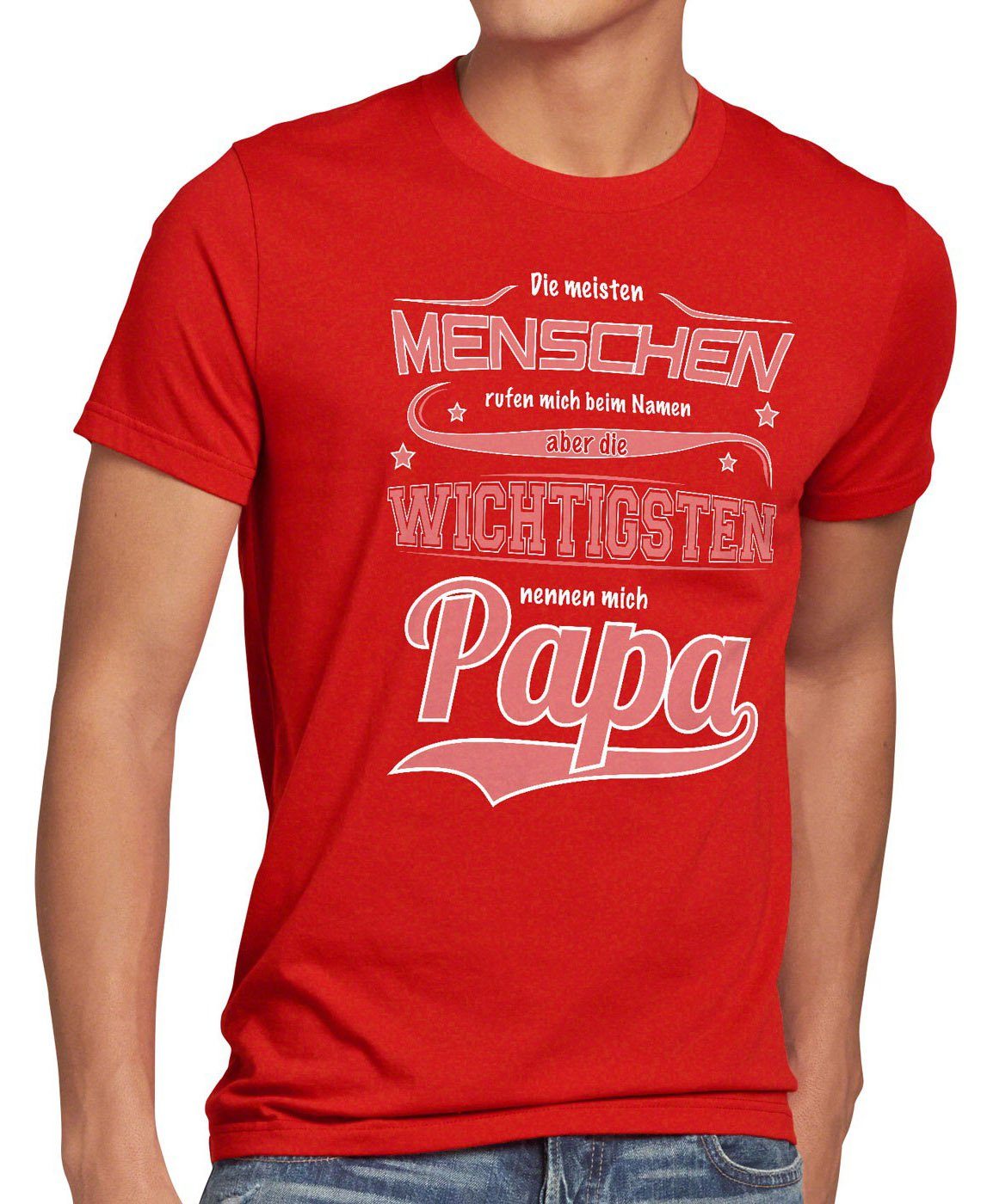 style3 wichtigsten Vater rot Herren T-Shirt Namen Menschen Meisten Fun Papa Print-Shirt rufen Spruch