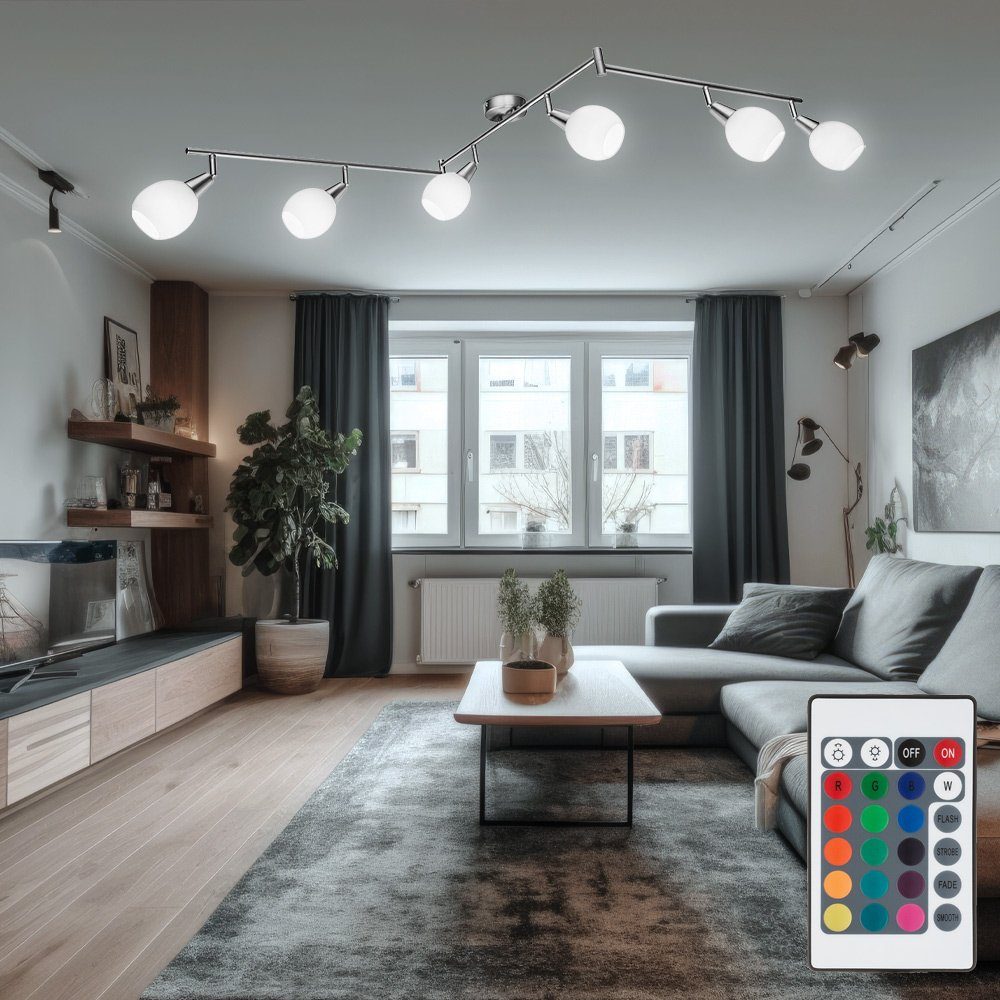 etc-shop LED Deckenspot, Leuchtmittel inklusive, Warmweiß, Farbwechsel, LED Deckenlampe Wohnzimmerleuchte dimmbar Fernbedienung Farbwechsel | Deckenstrahler