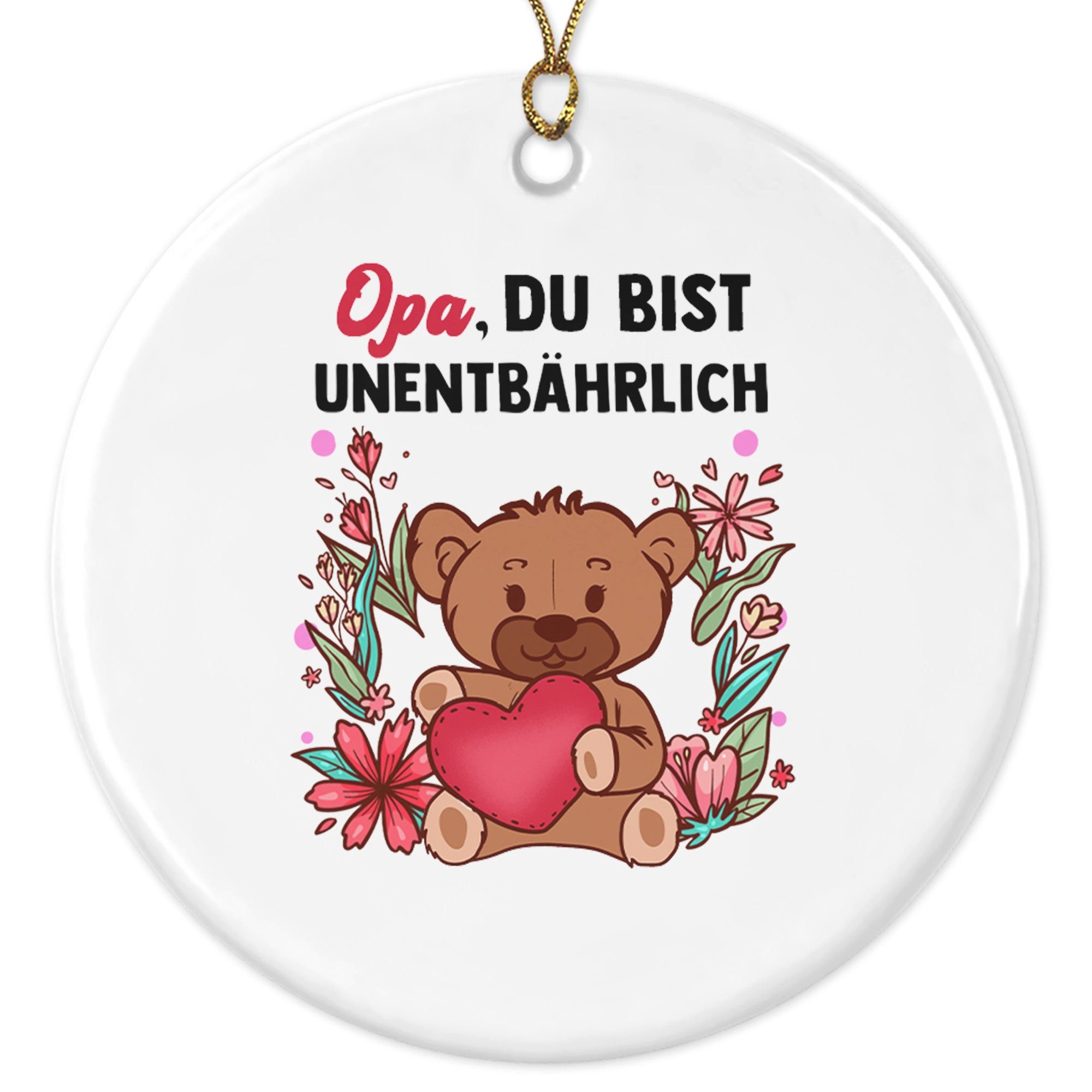 22Feels Weihnachtsbaumkugel Weihnachtsdeko Opa Geschenk Rente Mann Grossvater Spruch Anhänger, MADE IN GERMANY, KERAMIK