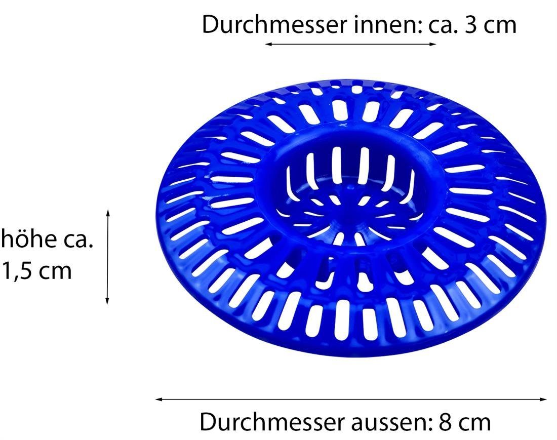 varivendo Abflusssieb Abflusssieb 80mm Kunststoff Schmutzfänger 1 Stück zufällige Farbe, Kunststoff, (Stück, 1-St., Abflusssieb), Abflusssieb Spüle Abfluss Sieb Badewanne Waschbecken Haarsieb Dusche