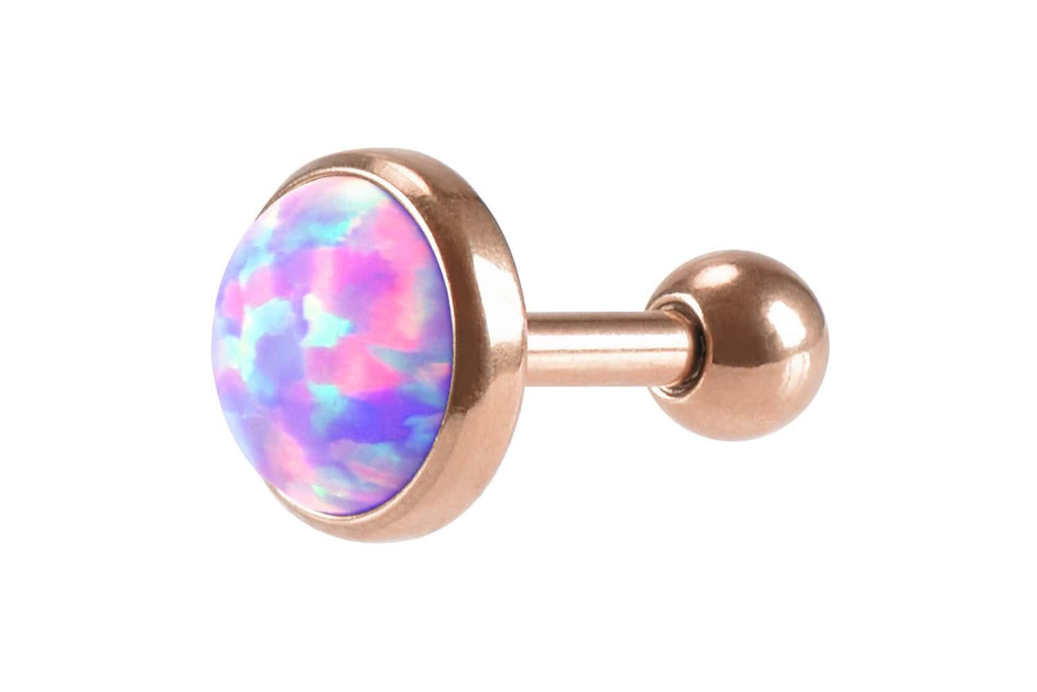 PIERCINGLINE Piercing-Set Chirurgenstahl Ohrpiercing SYNTHETISCHER OPAL (Mini-Barbells, 1-tlg)