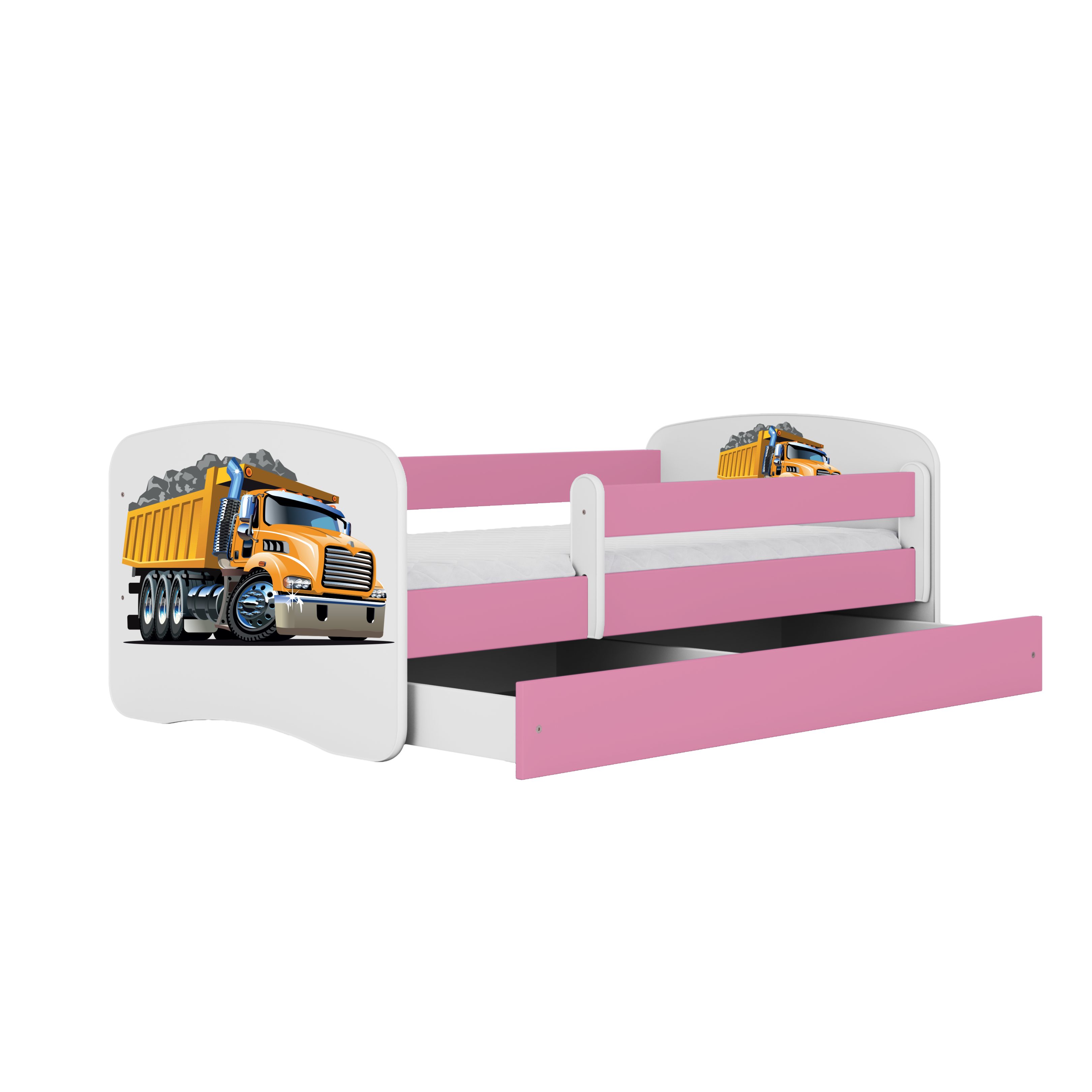 Raumhirsch Furniture Kinderbett 70x140, 80x160, 80x180 cm - Komplettset mit Schublade (Bett für Jungs, Einzelbett für Kinder 2–12 Jahre mit Rausfallschutz), verschiedene Farben & Designs