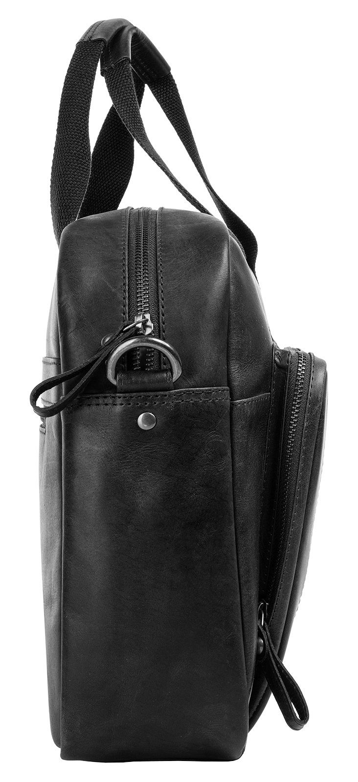 Aktentasche schwarz echt BUSINESS BAG, Leder Sansibar BLACK,