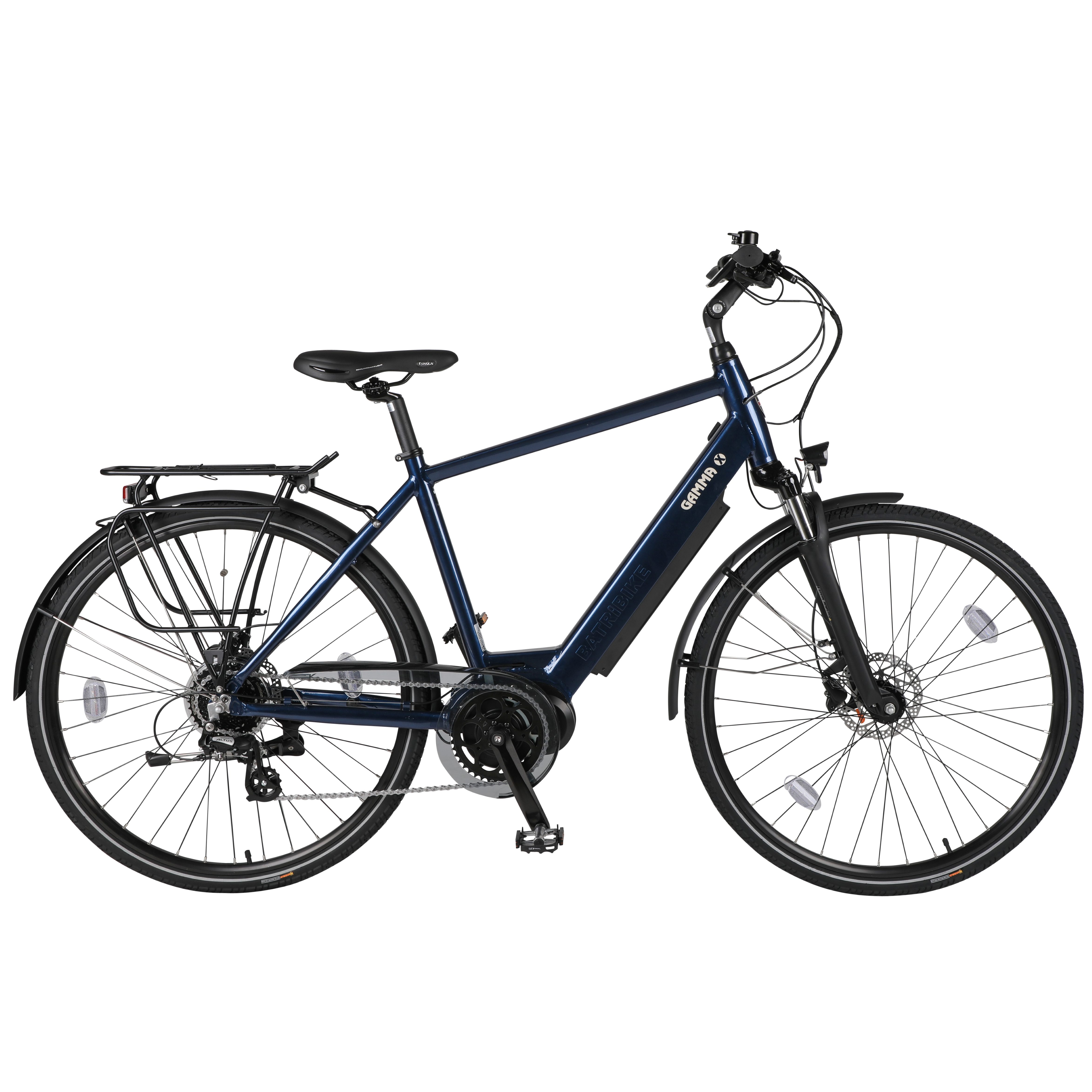 BATRIBIKE E-Bike GAMMA X Jahre den Akku, Shimano Wh Night (Akku-Ladegerät, Schaltwerk, auf Gang Altus Kettenschaltung, Akku-Schlüssel), Blue 3 Motor Garantie Herren, 375,00 Mittelmotor, 8