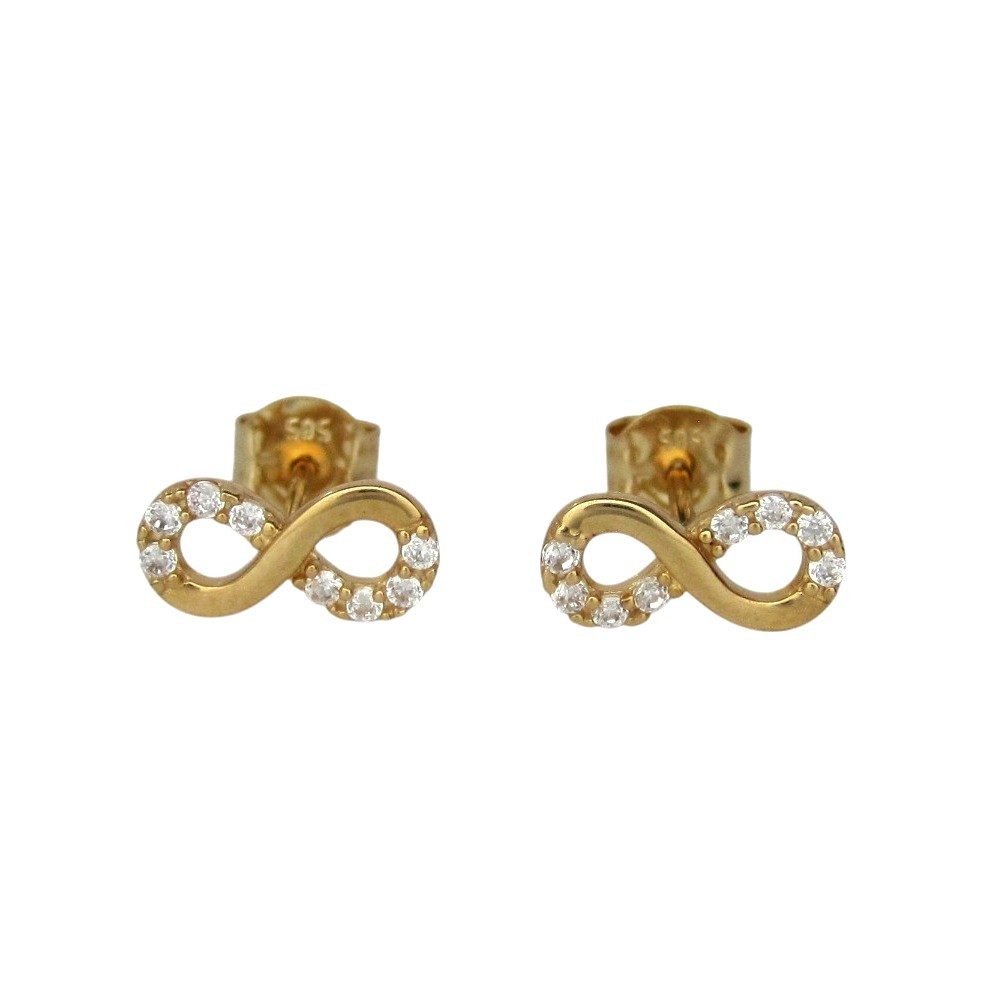 NICEANDnoble Paar Ohrstecker 585er Gelbgold Ohrstecker Infinity mit Zirkoni günstig online kaufen