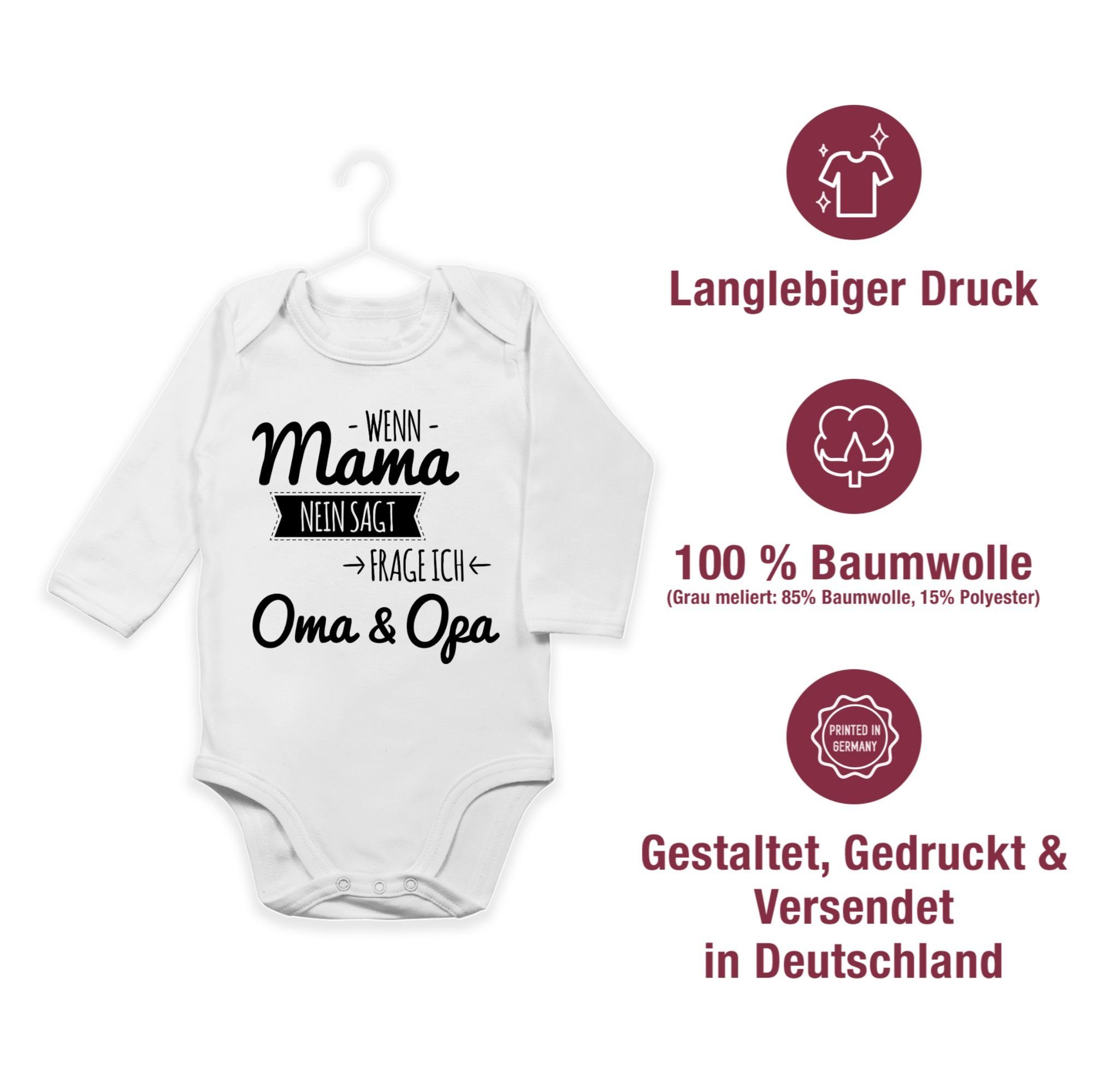 Opa frag Weiß Oma nein Mama Shirtbody Shirtracer sagt und Baby Wenn 1 Sprüche ich