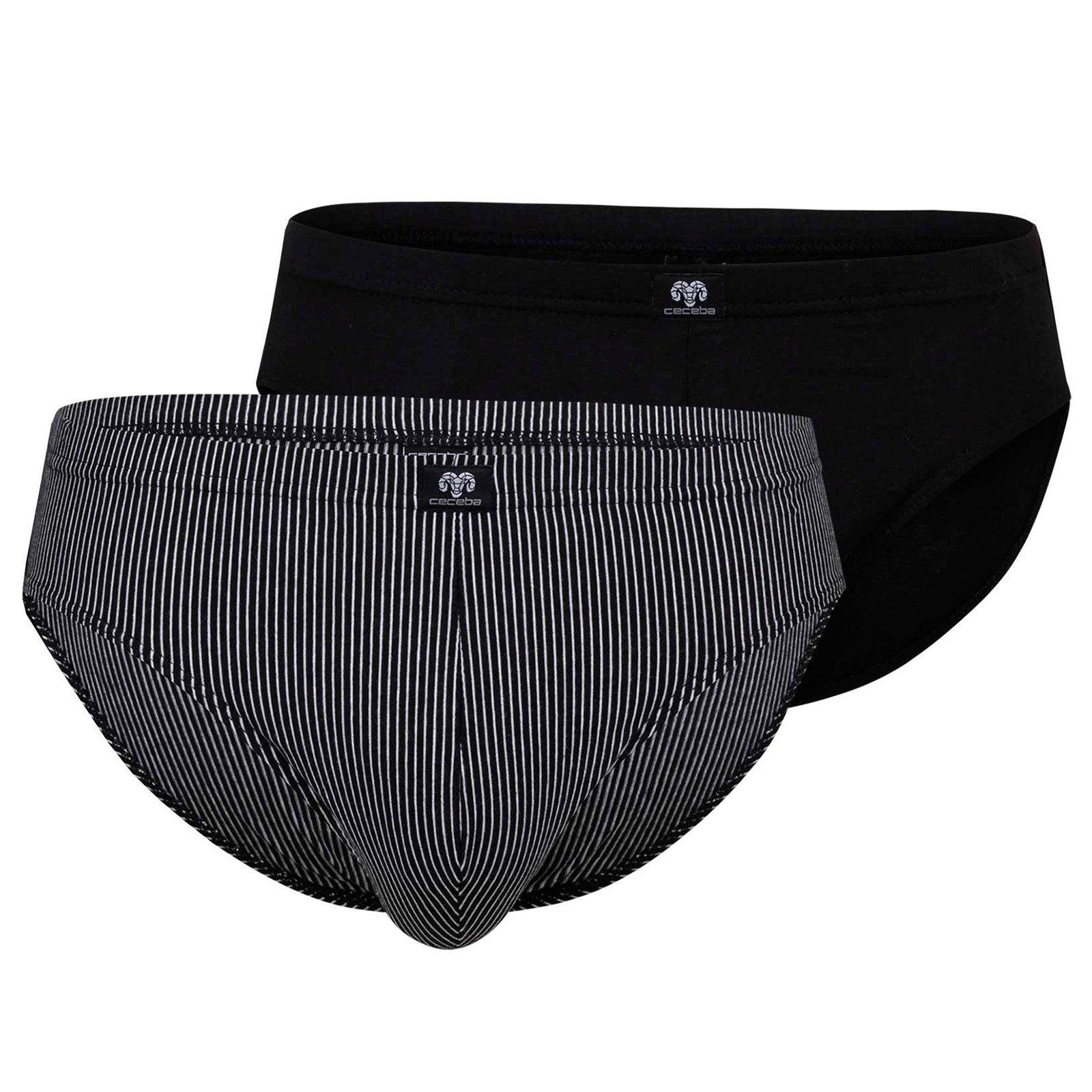 CECEBA Slip Ceceba 2er-Pack Stretch-Slips XXL schwarz/gestreift (Spar-Pack, 2-St., 2er-Pack)
