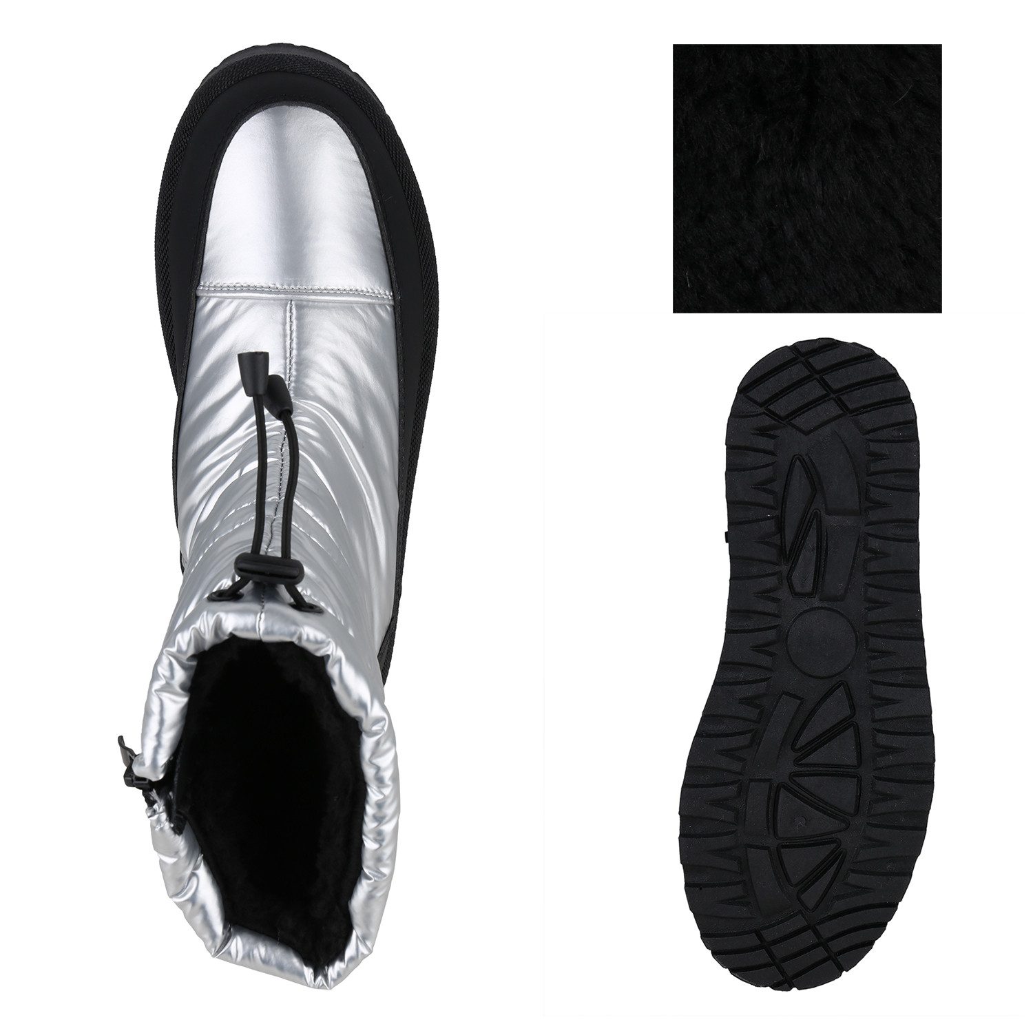 VAN HILL 841496 Winterstiefelette Damen Warm Gefütterte Winter Boots Stiefeletten Bequeme