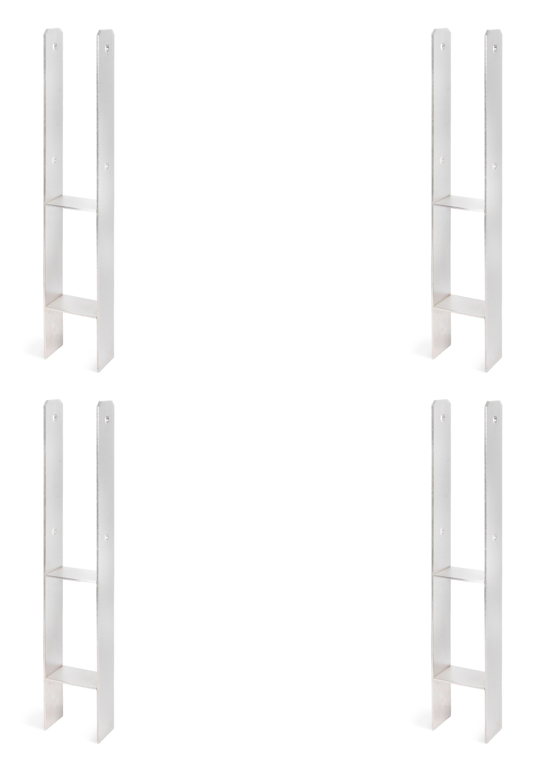 Alberts Pfostenträger Alberts 4 x H-Pfostenträger, Edelstahl, 91×600 mm, Materialstärke 4 mm, (4-St), Alberts H-Pfostenträger im Bundle, Edelstahl, Höhe 300 mm, Gesamthöhe