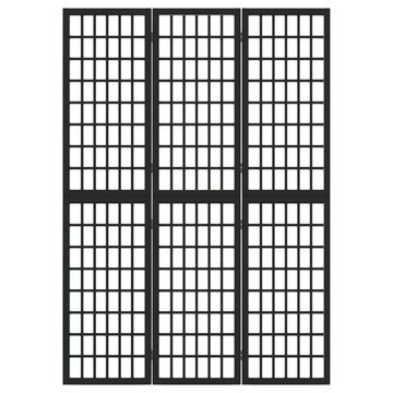 furnicato Raumteiler 3-tlg. Paravent Japanischer Stil Faltbar 120x170 cm Schwarz