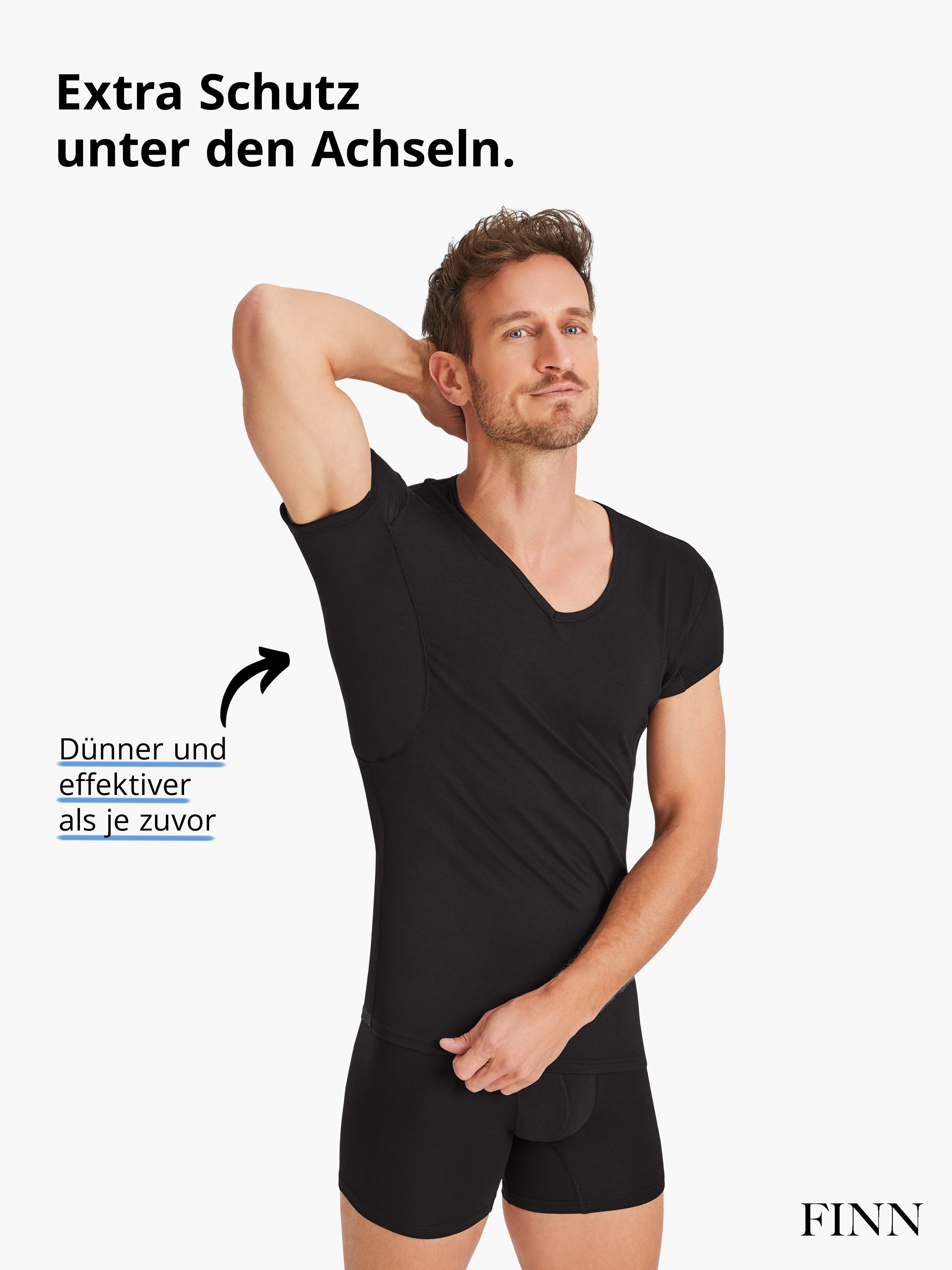FINN Design Funktionsunterhemd Wasserabweisendes Anti-Schweiß Shirt Herren mit verkürztem Ärmel Schutz vor Schweißflecken und Schweißgeruch am gesamten Oberkörper