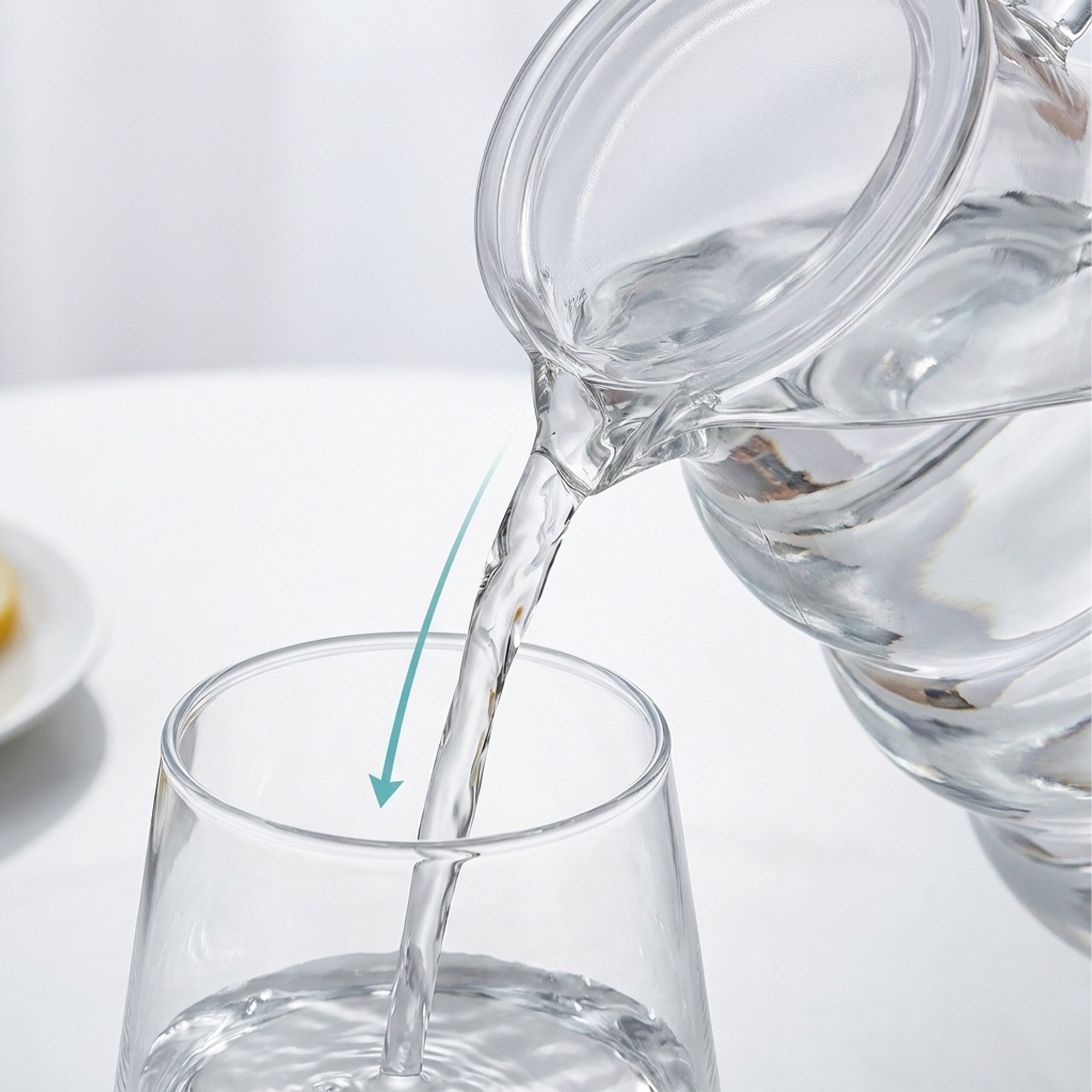 relaxdays Wasserkaraffe Glaskaraffe mit Deckel & Henkel