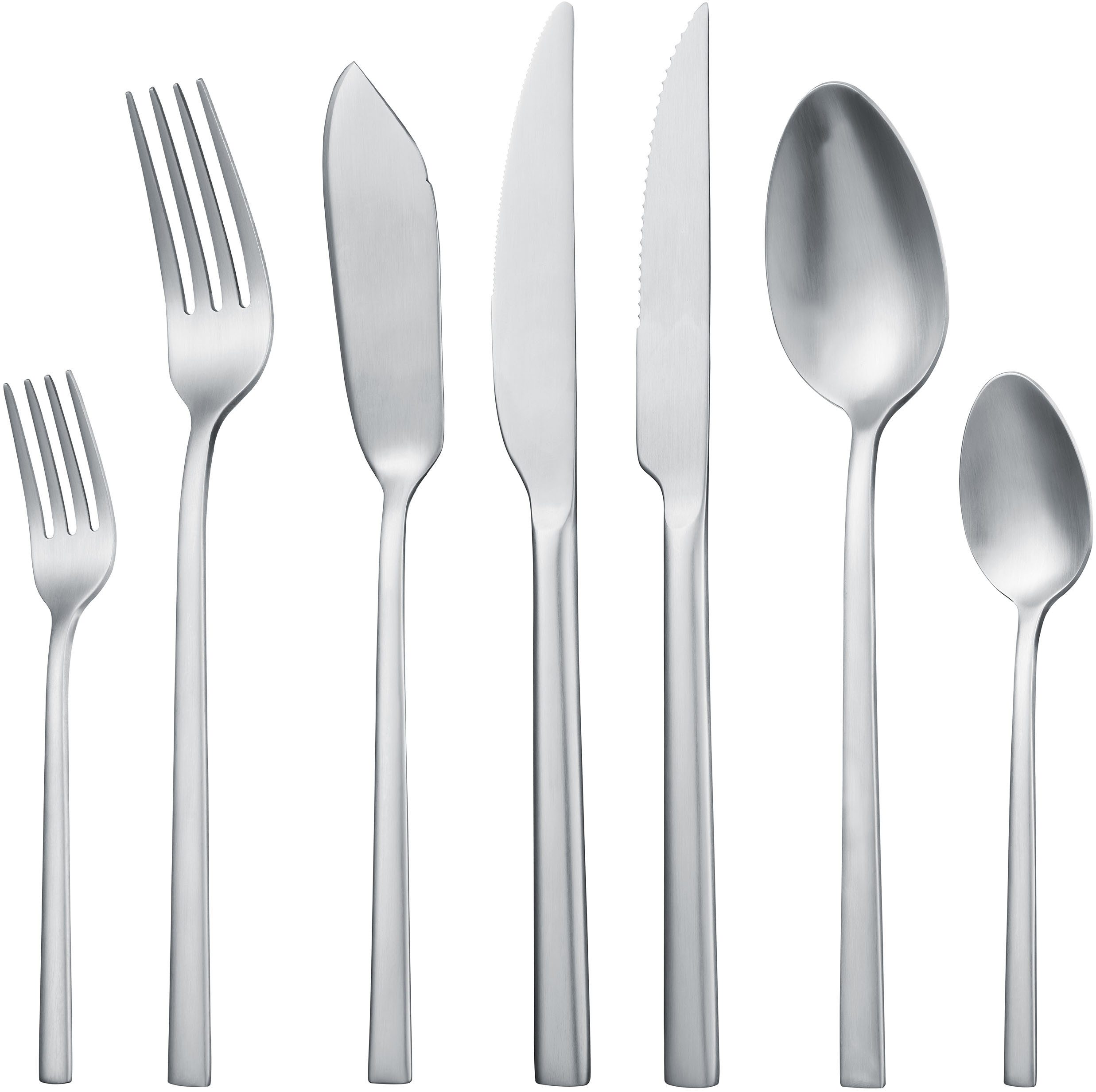 Hanseatic Besteck-Set SMART, wahlweise in glänzender oder matter Optik (84-tlg), 12 Personen, Edelstahl 18/10, leichtes und minimalistisches Design