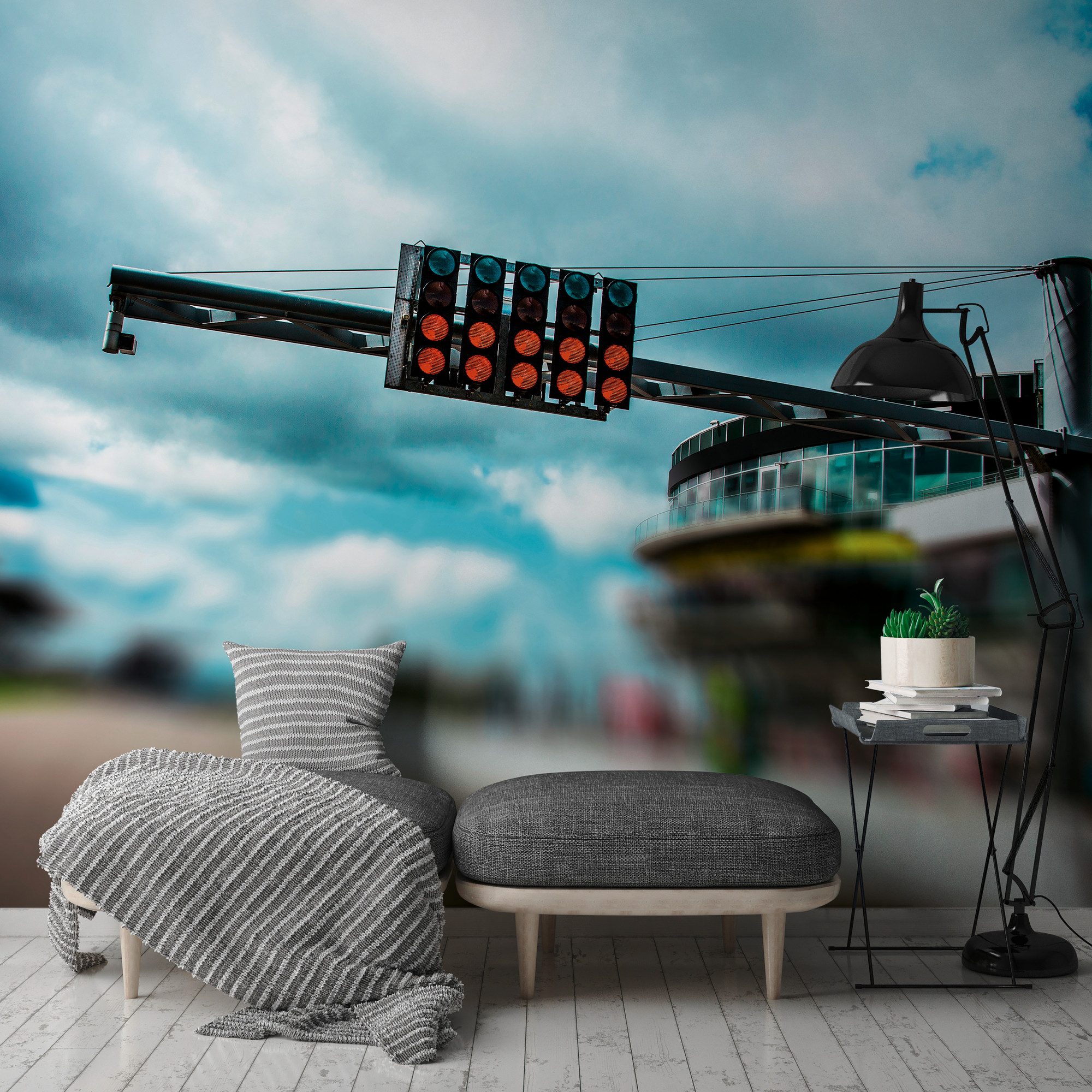 A.S. Création Vliestapete Rennsport Fototapete Motorsport Blau Rot, strukturiert, matt, (1 St)