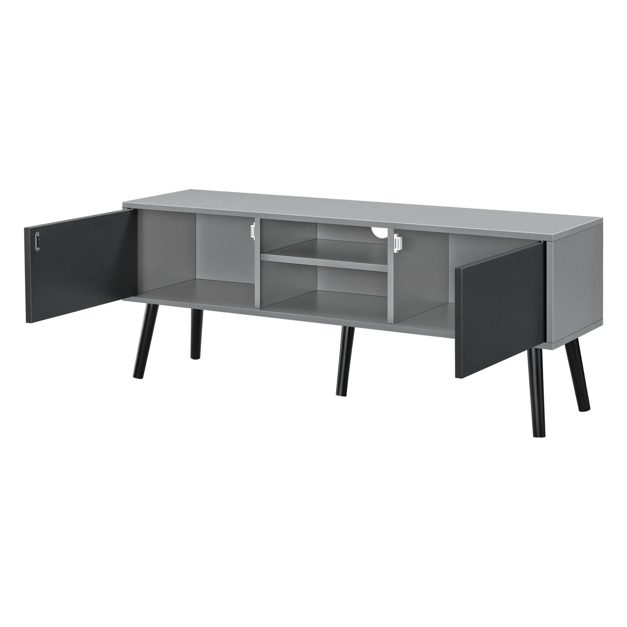 en.casa Lowboard, »Eskilstuna« Fernsehtisch 120x29,5x46,5cm Hellgrau günstig online kaufen