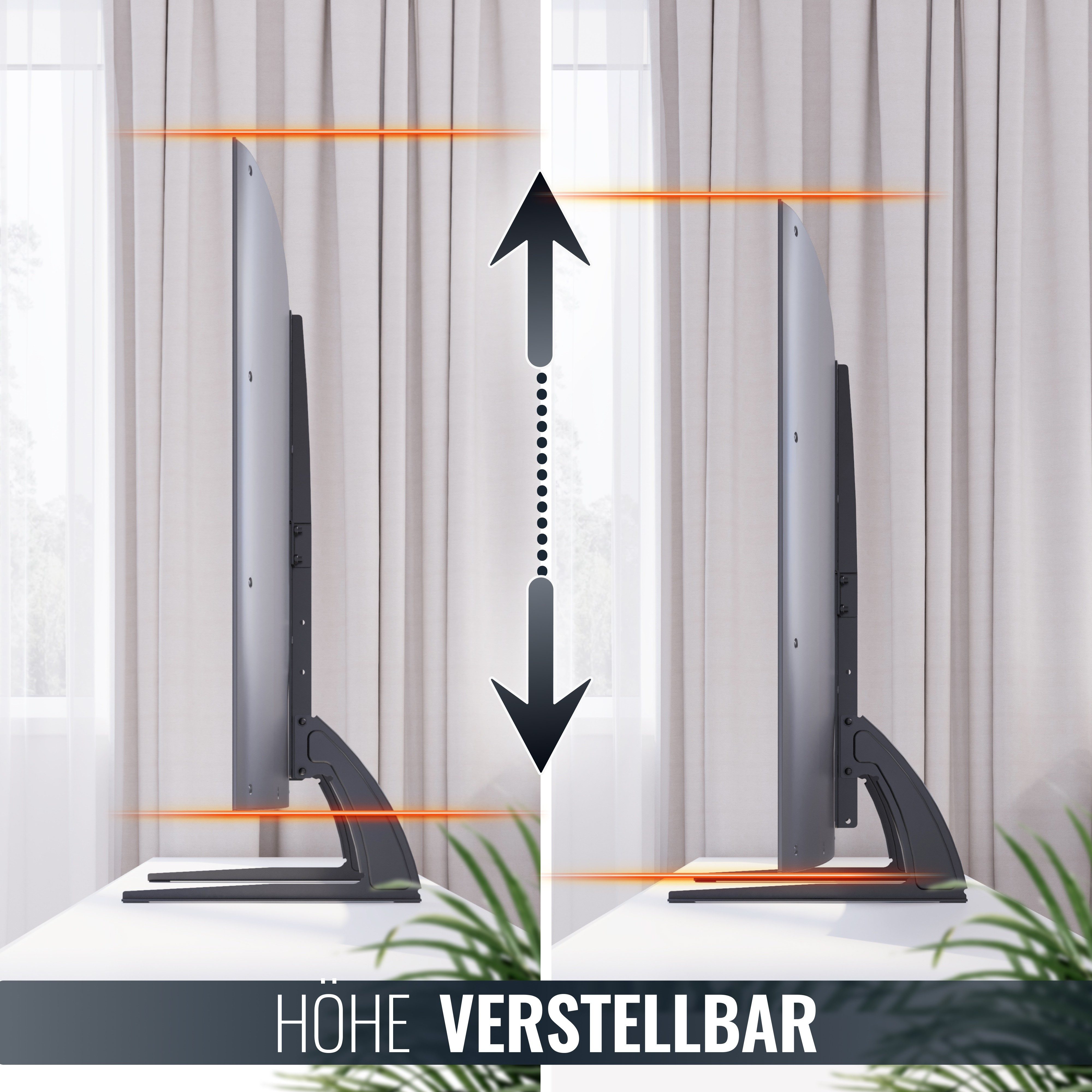 RICOO TV-Standfuß TV Standfuß höhenverstellbar VESA bis 800x400 mm FS502, (bis 65 Zoll, 2-tlg., TV Ständer Ersatz Füße Fernseher Standfuß Stativ Fernseherständer)