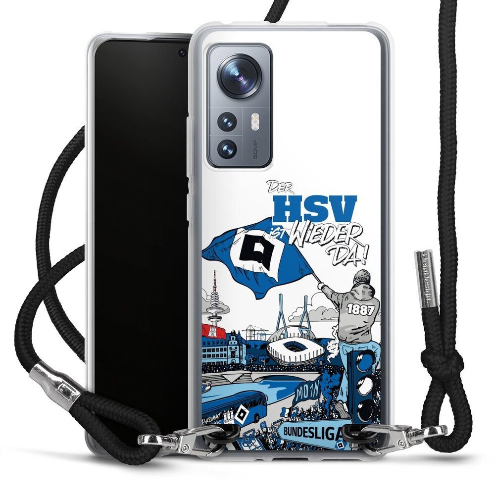 DeinDesign Handyhülle Hamburger SV Offizielles Lizenzprodukt Aufstieg, Xiaomi 12 5G Handykette Hülle mit Band Case zum Umhängen