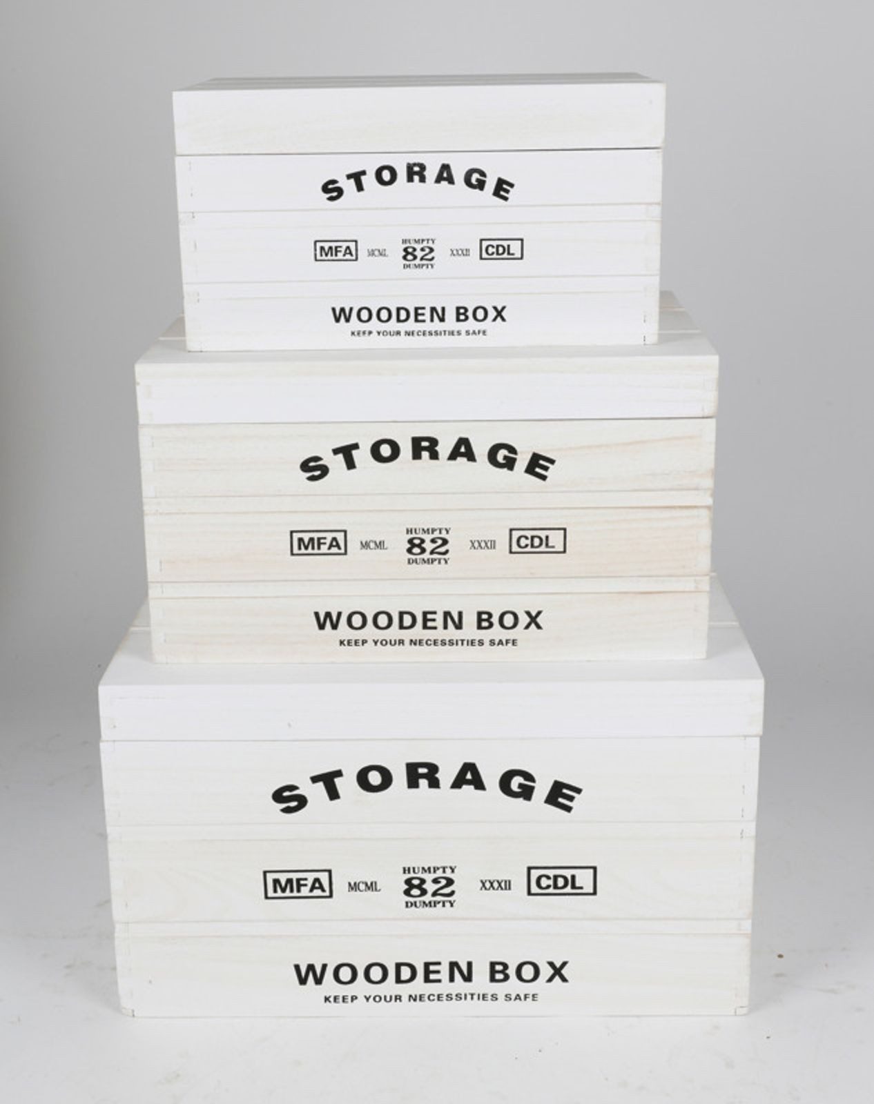 BURI Aufbewahrungsbox Set 3 Stück Kisten Deckel Holz Tragetaschen Körbe Aufbewahrung Deko