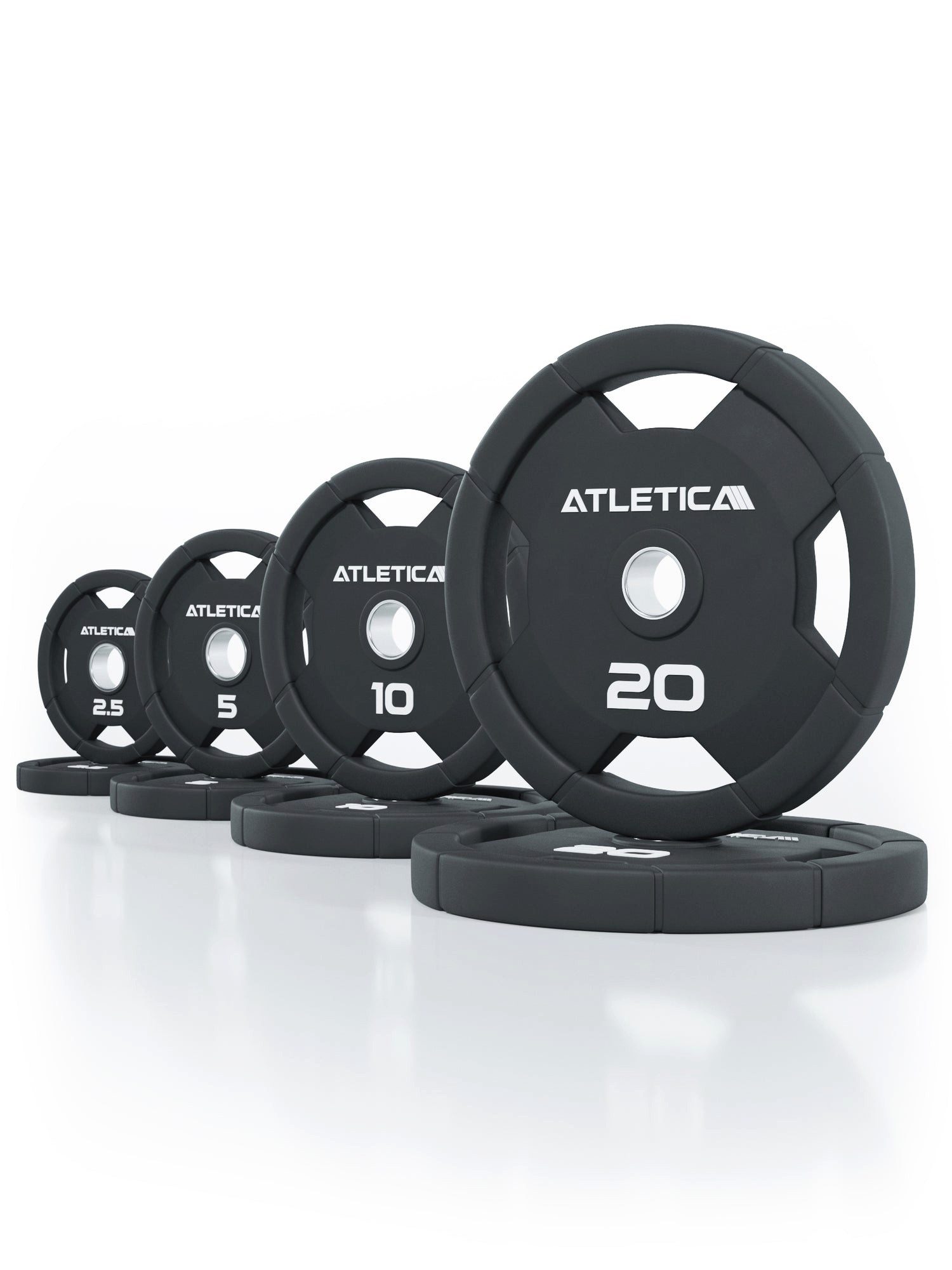 Hantelscheiben 4H Rubber Plates, 75kg Set, Gummierte Hantelscheiben