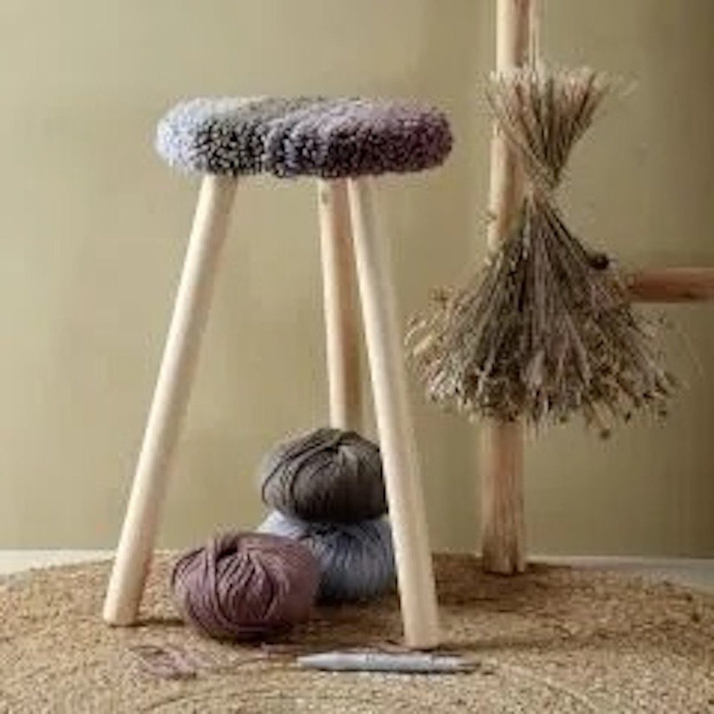 Wolle Knäuel g/ 125 100 WOOL m, 1 Creotime yarn, Maxi Dekofigur meliert L: hellgrau