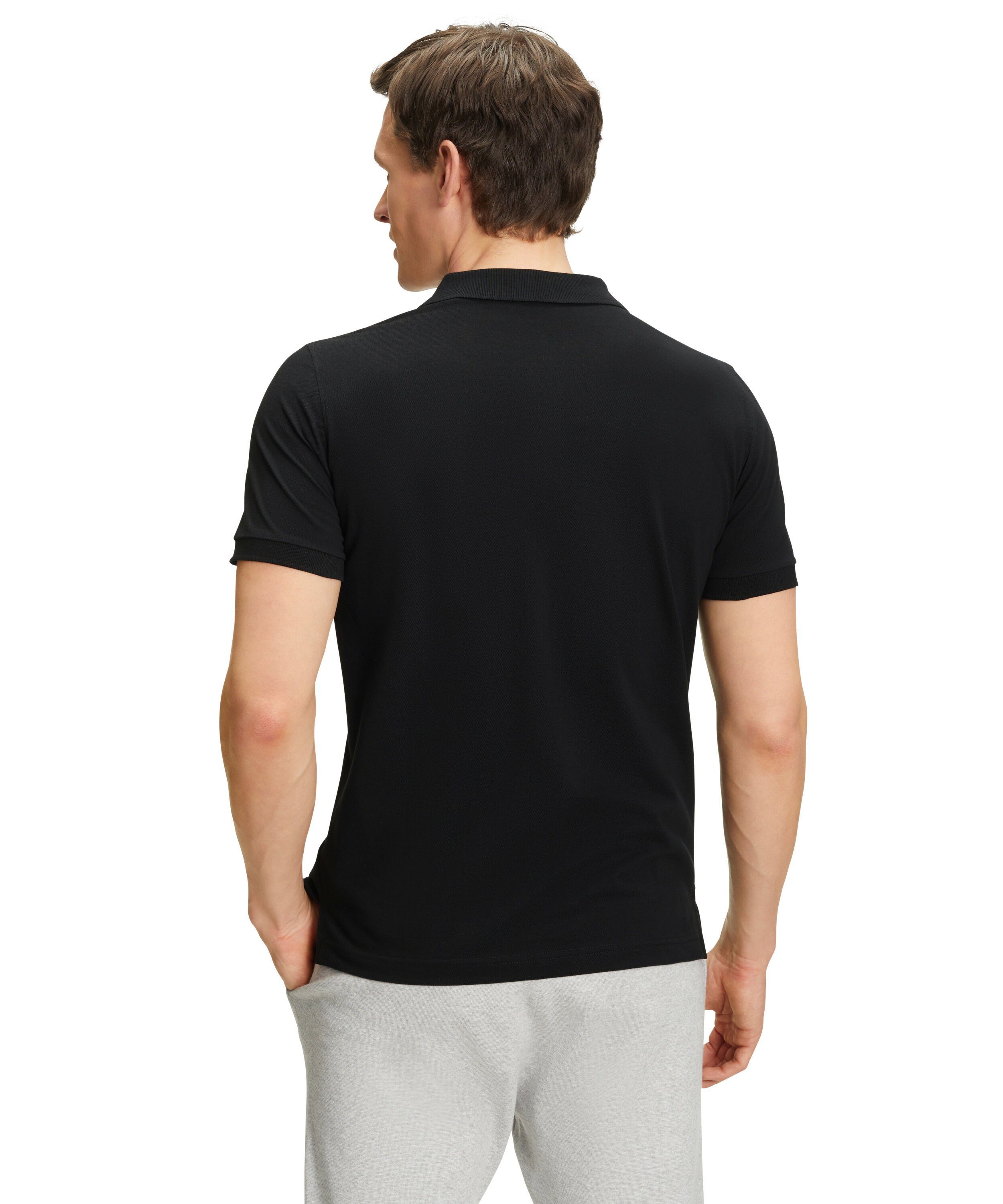 FALKE Poloshirt aus black (3000) Pima-Baumwolle hochwertiger
