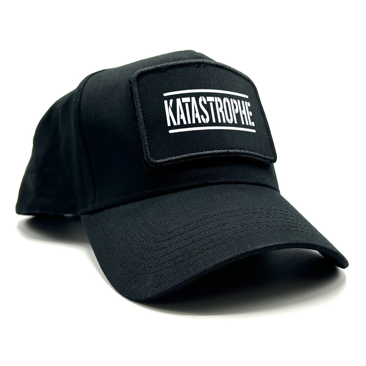 Herzbotschaft Baseball Cap Schirmmütze mit Spruch auf Patch KATASTROPHE One Size durch verstellbaren Klip-Verschluss