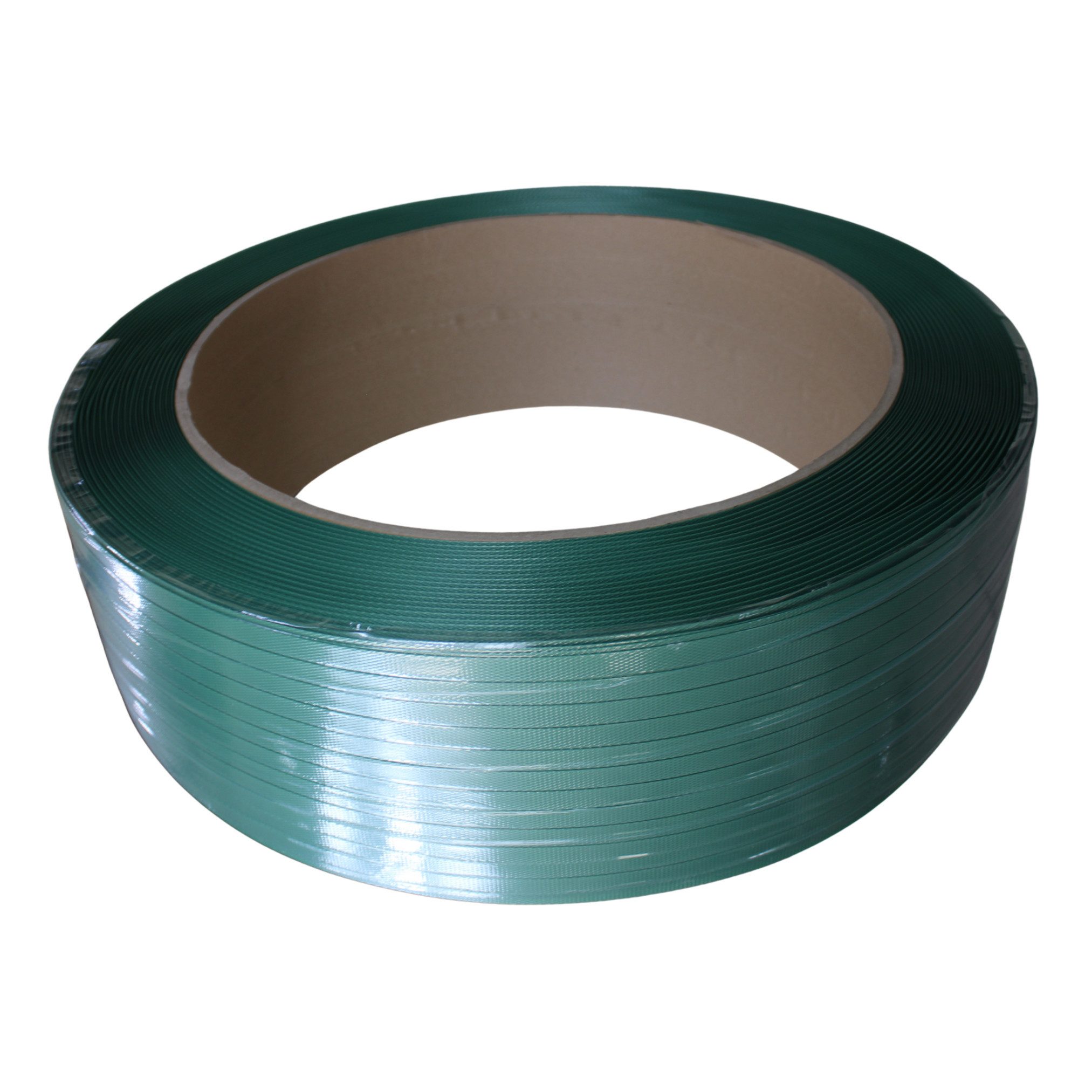 Packen24 GmbH Klemmen PET-Umreifungsband 2400 m auf 406 mm Kern grün, (1-St)