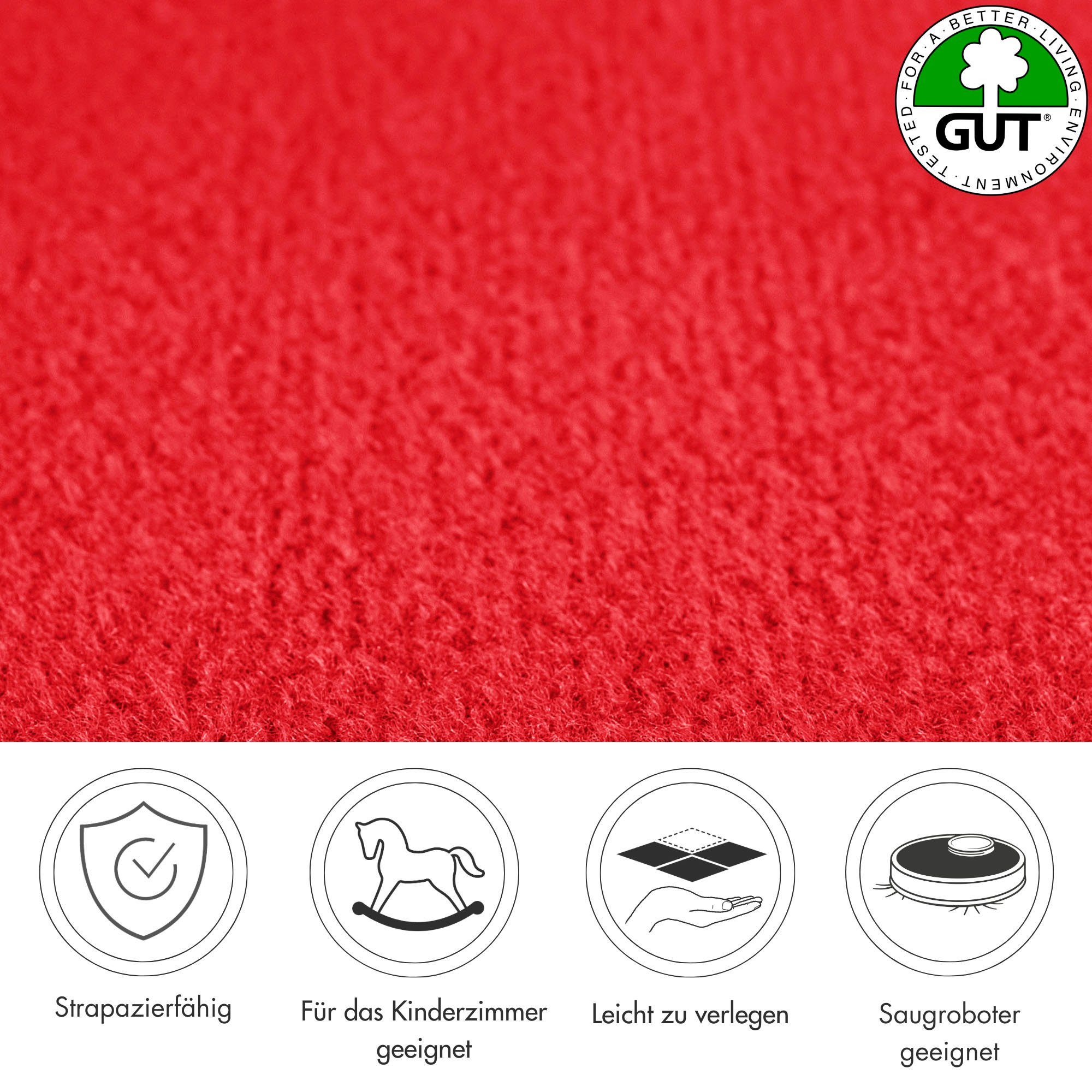 Andiamo Teppichboden Sina, Velours, Gesamthöhe 6 mm, Luxusklasse LC1, rechteckig, Uni Farben, Breite 400 cm, strapazierfähig, pflegeleicht, Wohnzimmer