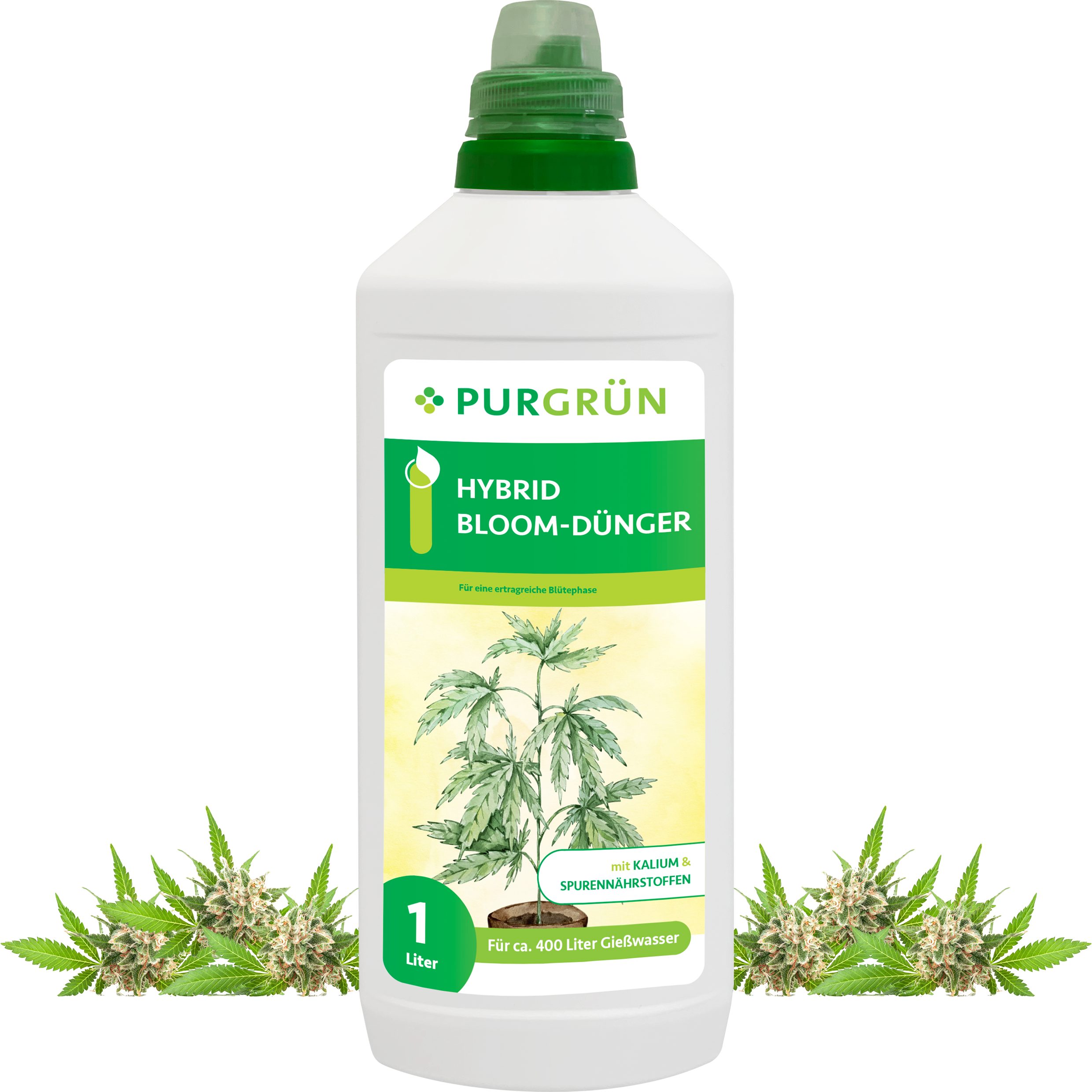 Purgrün Pflanzendünger Hybrid Bloom Dünger, NPK 3+5+7, Indoor & Outdoor, 1 Liter, Flüssigdünger, 1-St., 1 Liter