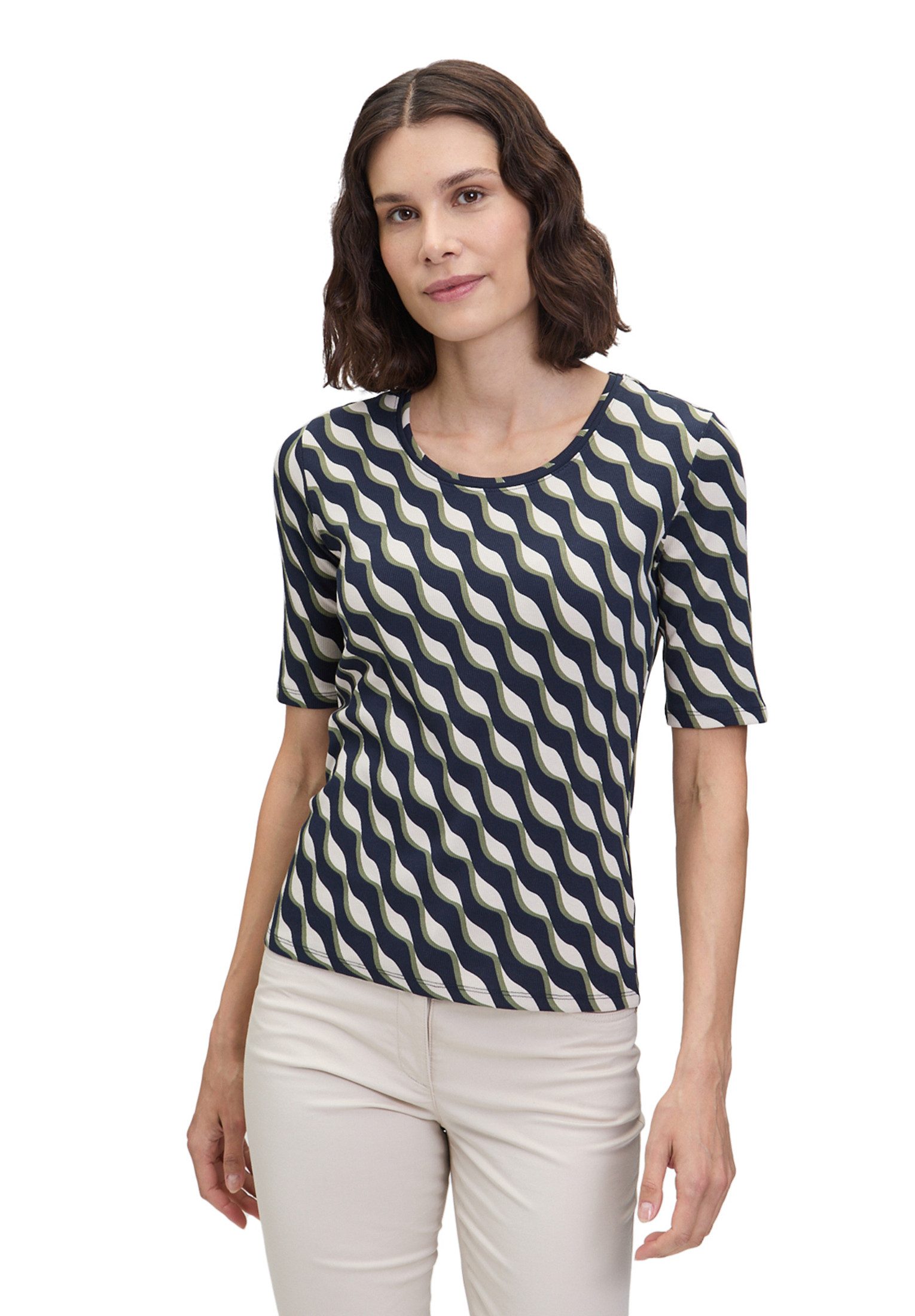 Betty Barclay Kurzarmshirt Damen Basic Shirt mit Rippenstruktur (1-tlg) günstig online kaufen