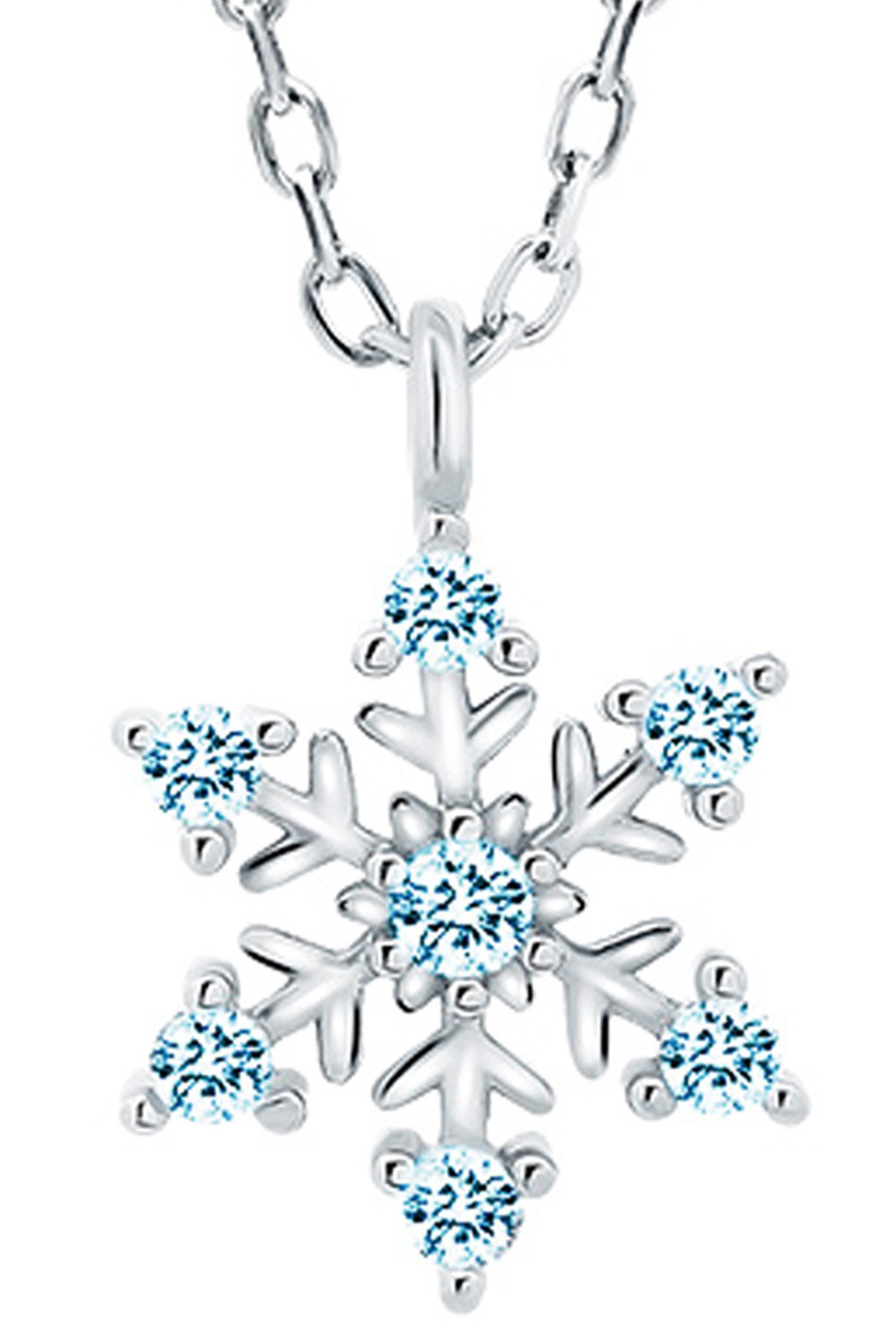 Limana Kette mit Anhänger 925 echt Sterling Silber Stern Schneeflocke Frauenkette Kinderkette (inkl. Geschenkdose mit Engel Gravur), Geschenk für Kinder Mädchen Frauen Damen Ehefrau Freundin Mutter