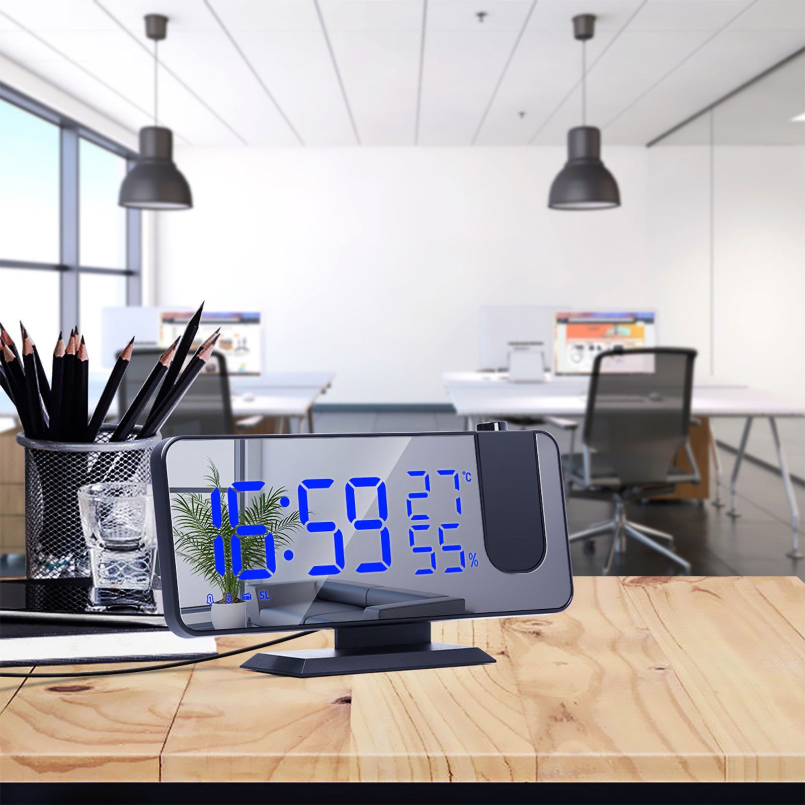 MODFU Projektionswecker Digital Wecker Radiowecker Digitalwecker Projektion günstig online kaufen