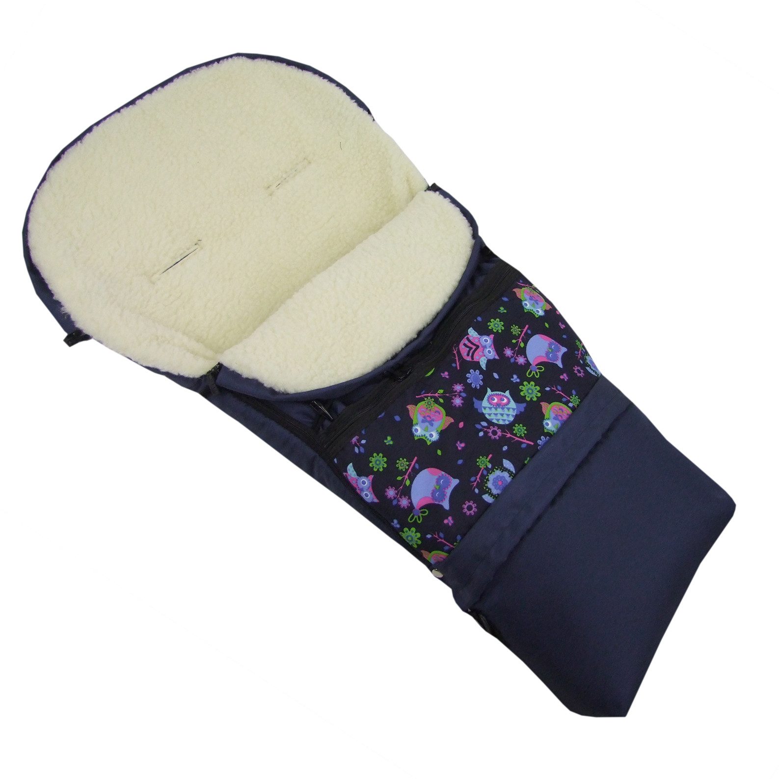 BambiniWelt by Rafael K. Fußsack Winterfußsack Wintersack Kinderwagen Buggy universal Lammwolle 3in1, geeignet für 3 und 5-Punkt-Gurtsysteme