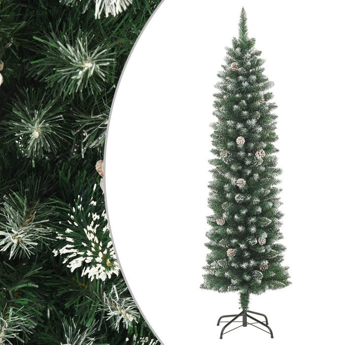 vidaXL Künstlicher Weihnachtsbaum Künstlicher Weihnachtsbaum mit Ständer Schlank 120 cm PVC