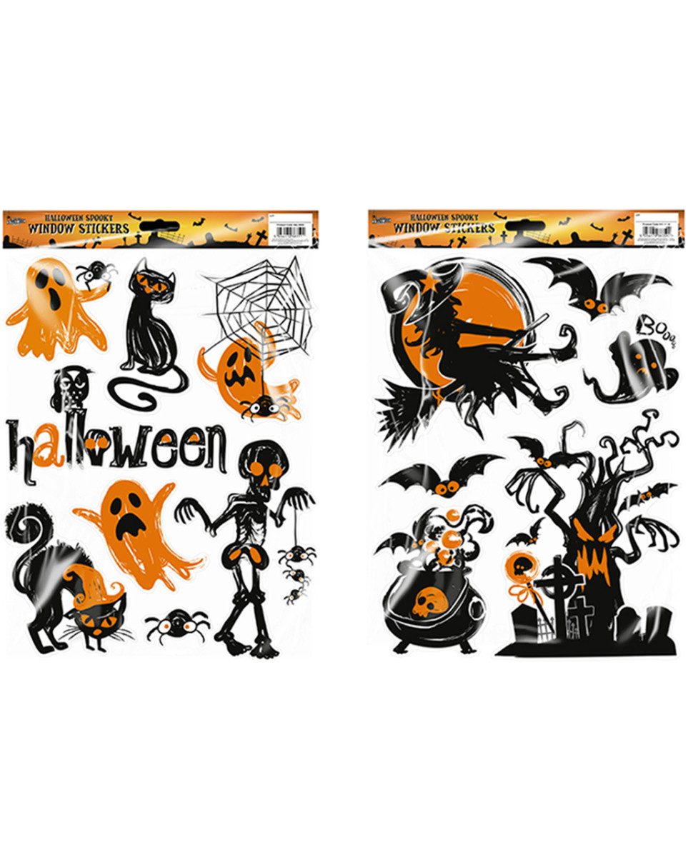 Horror-Shop Dekoobjekt Halloween Fenster Sticker mit spooky Motiven 1 St.