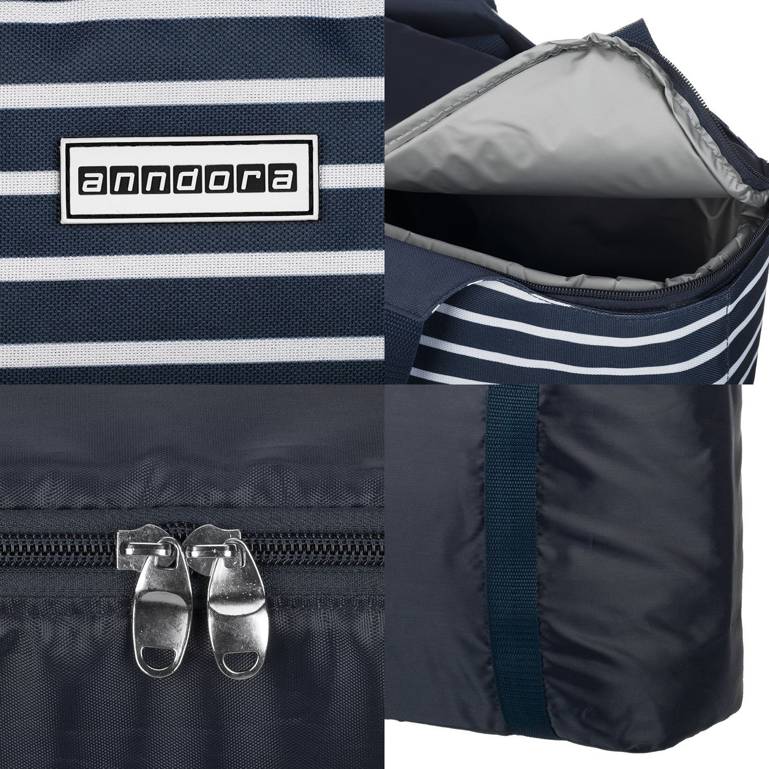 anndora Shopper 2 in 1 Einkaufstasche + Kühltasche + Kühlakku, Taschen ineinander oder einzeln verwendbar - inklusive Kühlakku
