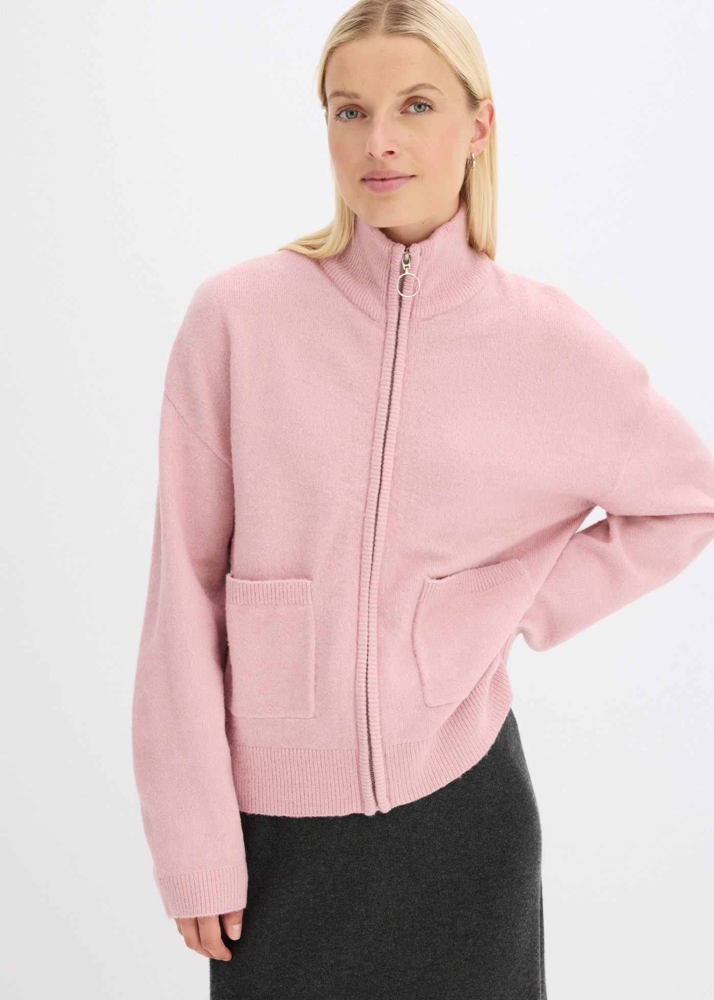 bonprix Strickjacke mit Feinstrick, Oversize-Passform, im Casual-Stil