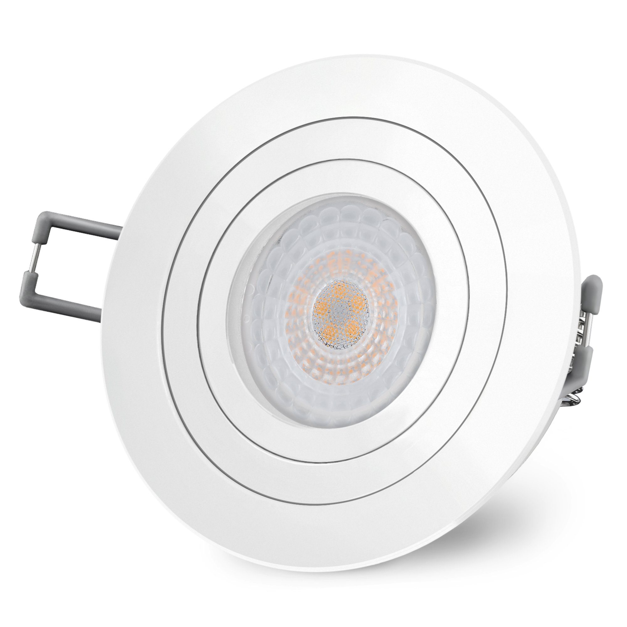 SSC-LUXon LED Einbaustrahler Einbauleuchte flach in RF-2 LED fourSTEP schwenkbar Modul & mit weiss