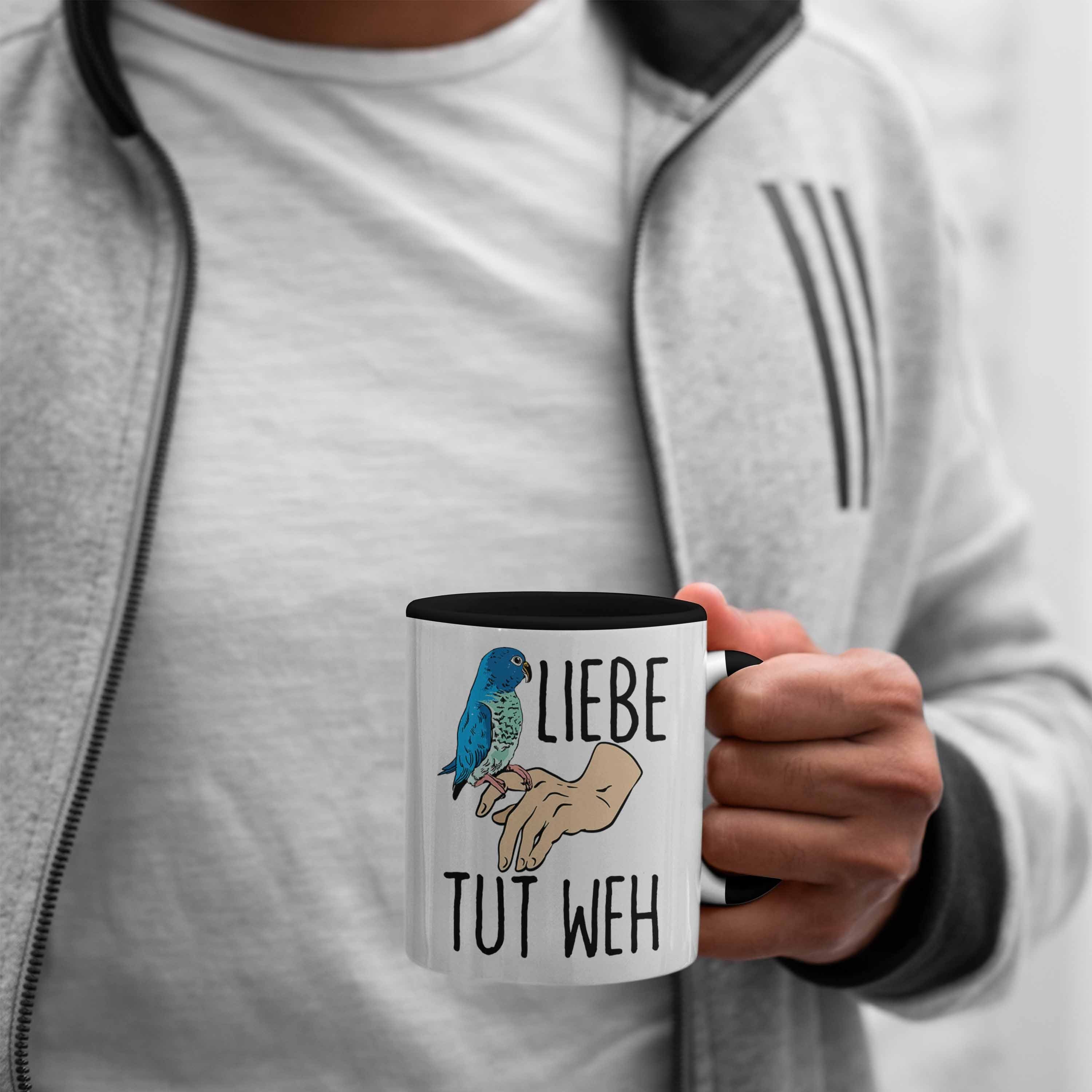 Lustige Tasse Liebe Geschenk Trendation Schwarz Wellensittich-Besitzer für Wellensittich-Tasse