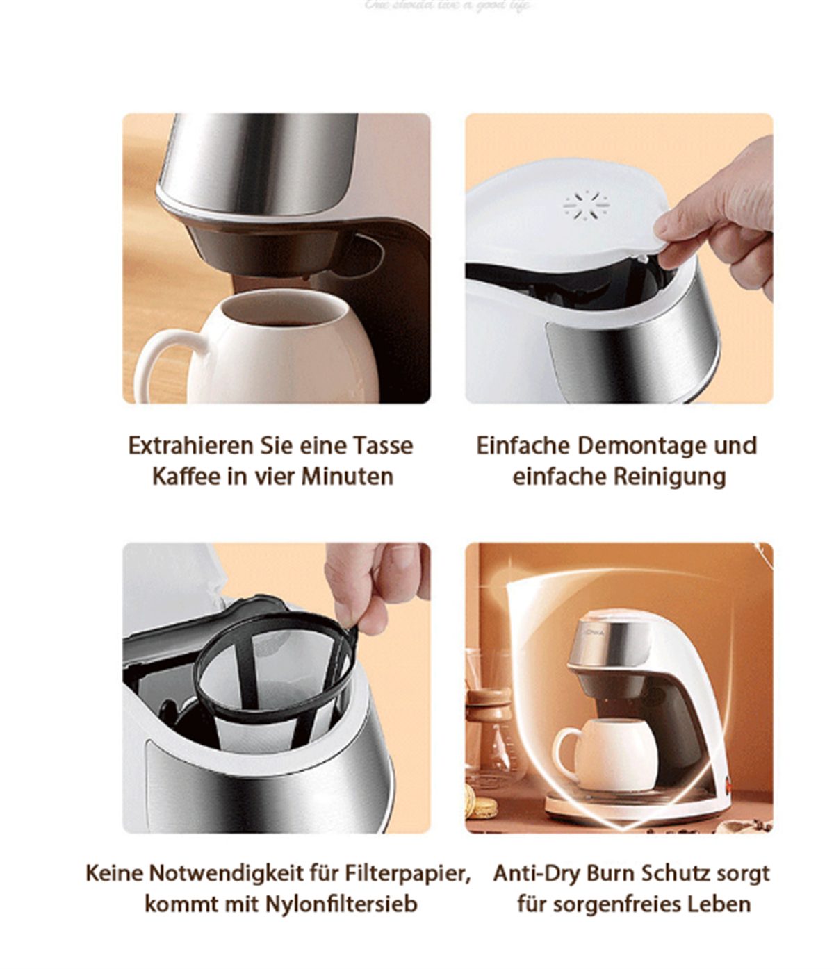 Filterkaffeemaschine, halbautomatische kleine Kaffeemaschine Filterkaffeemaschine selected tragbare carefully