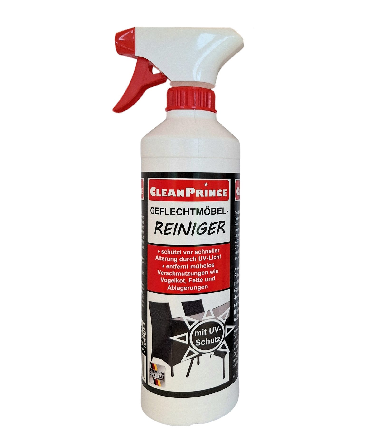 CleanPrince Geflecht Möbel Reiniger, Polyrattan Kunstgeflecht Gartenmöbel Möbelreiniger (UV-Schutz und Antistatik-Effekt)
